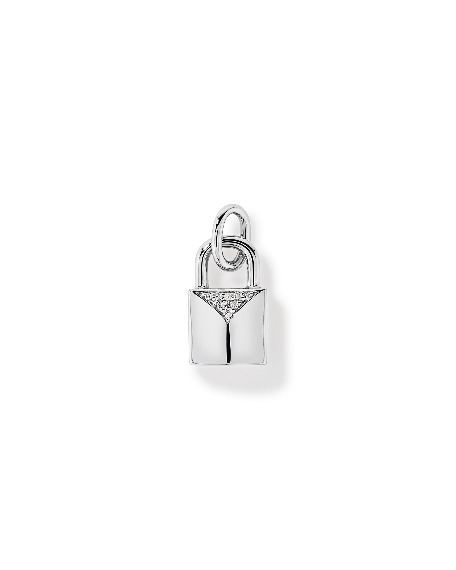 Diamond Signature Lock Pendant in 10kt White Gold