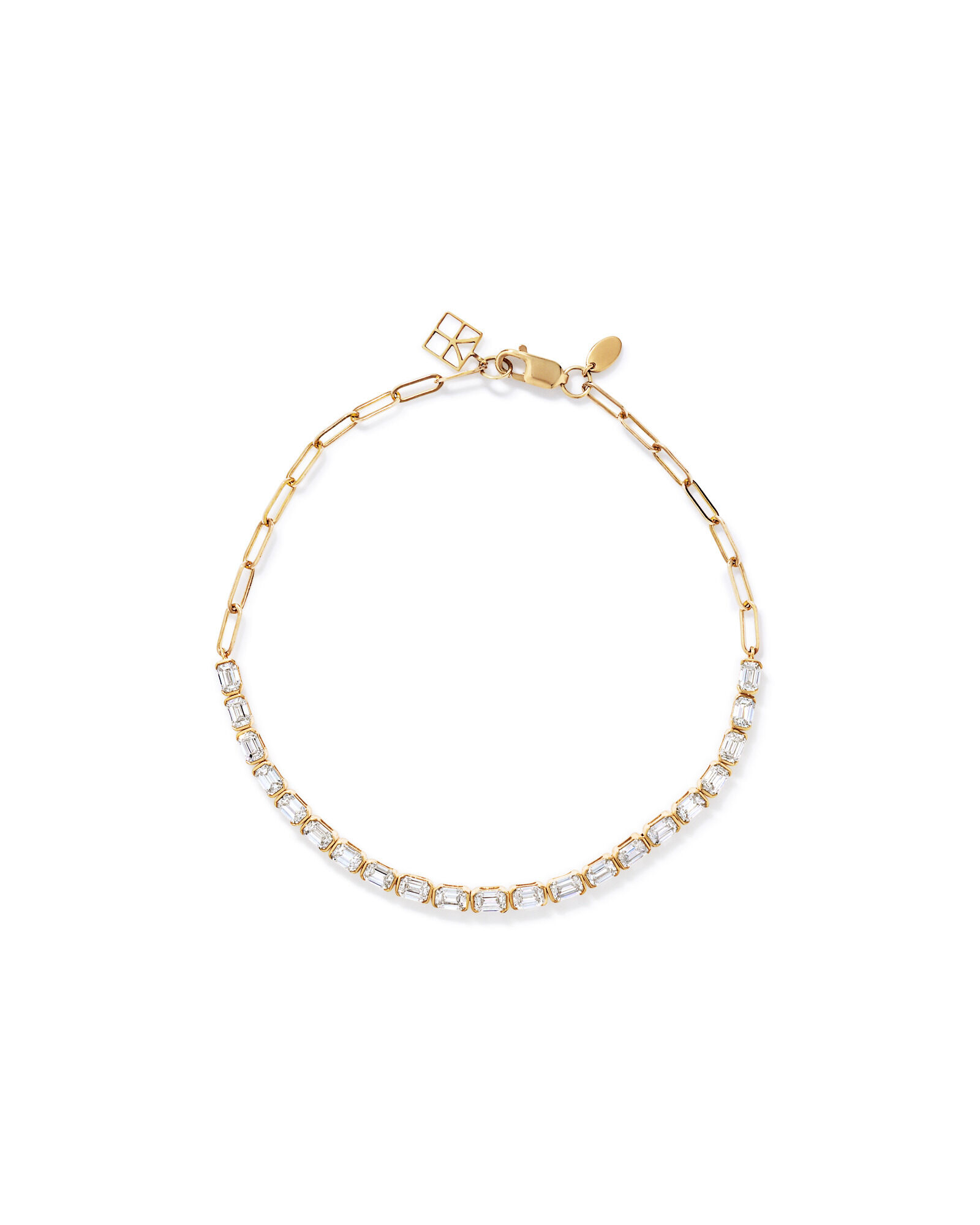 Bracelet de tennis en diamant en diamant 10 carats taille &eacute;meraude taill&eacute; en laboratoire de 2,00 carats