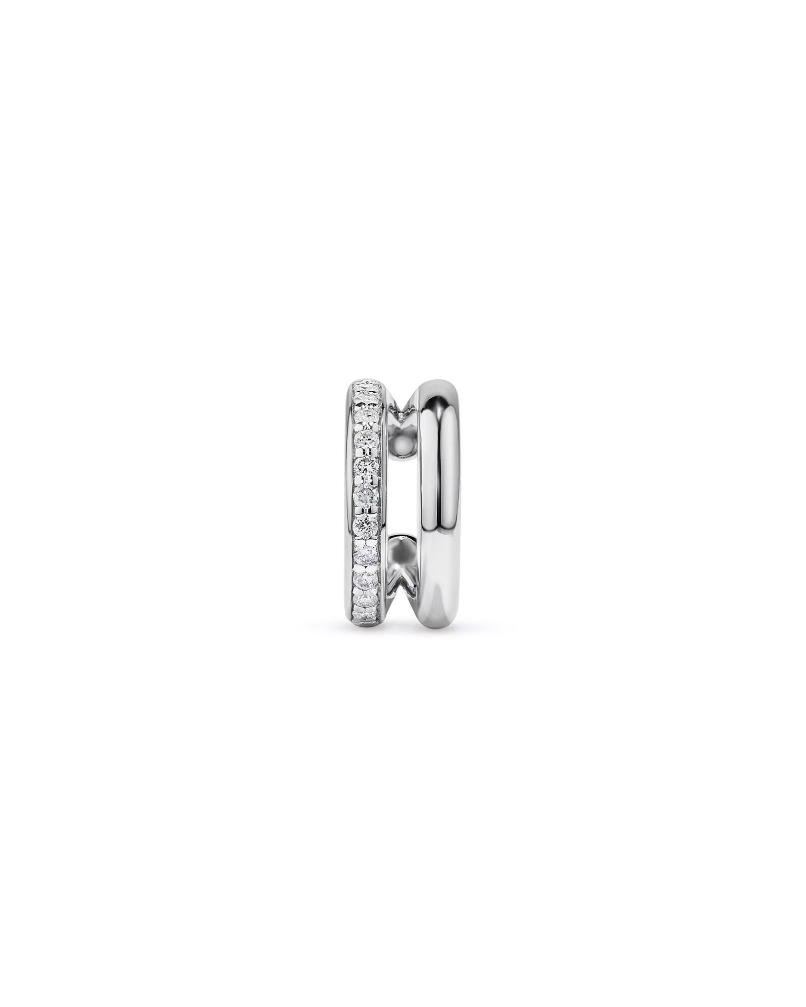 Conque d&rsquo;oreille en diamant en argent sterling