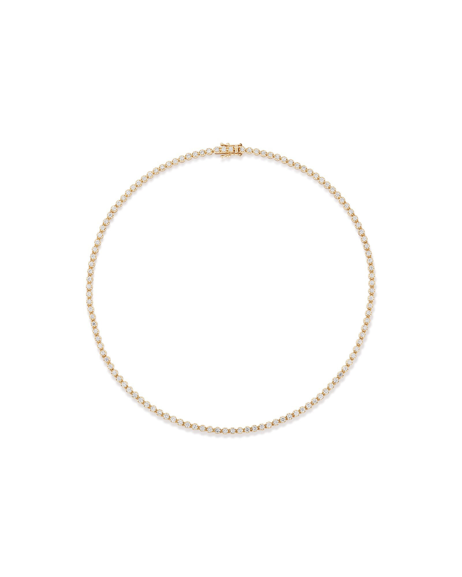 4.00 Carat TW Laboratory-Grown Diamond Tennis Necklace set in 10kt Yellow Gold