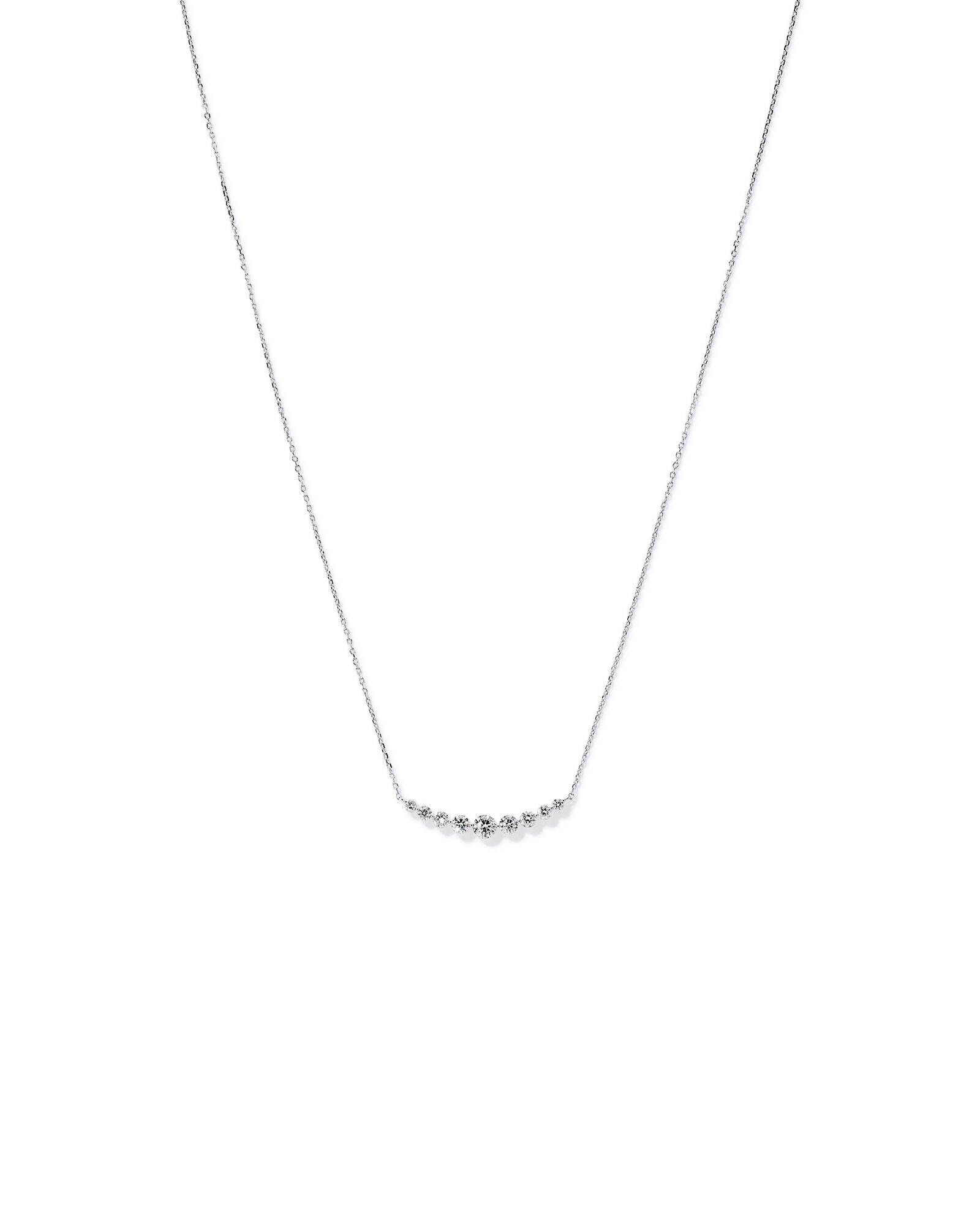 1.00TW Lab Diamond Graduated Necklace in Silver