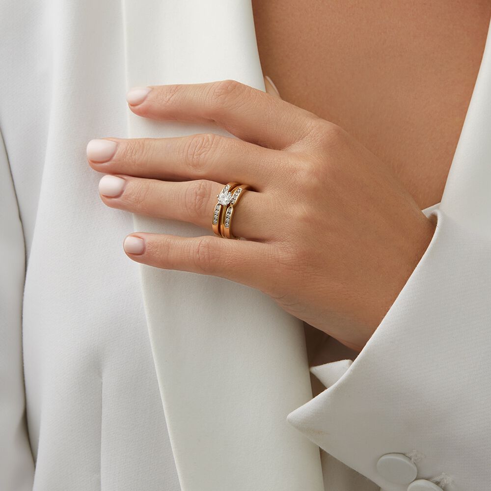 Michael Hill Solitaire Engagement Ring with a 0.50 Carat TW Diamond with the De Beers Code of Origin in 18kt Yellow & White Gold