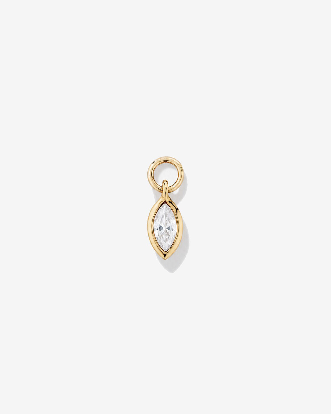 Breloque d'oreille Saphir blanc en or jaune 10 ct