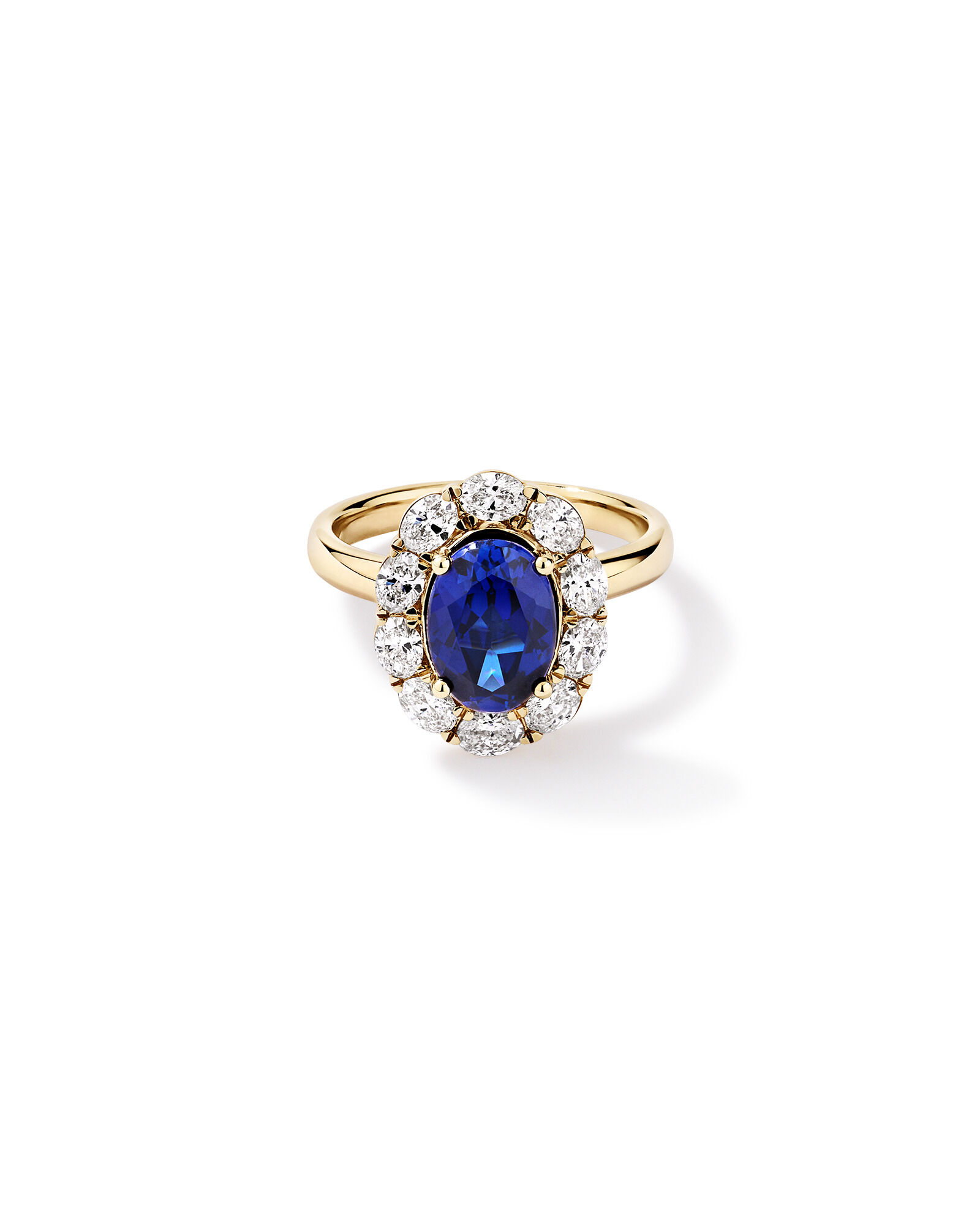 Created Sapphire & 0.97 Carat TW Laboratory-Grown Diamond Ring in 10kt Gold