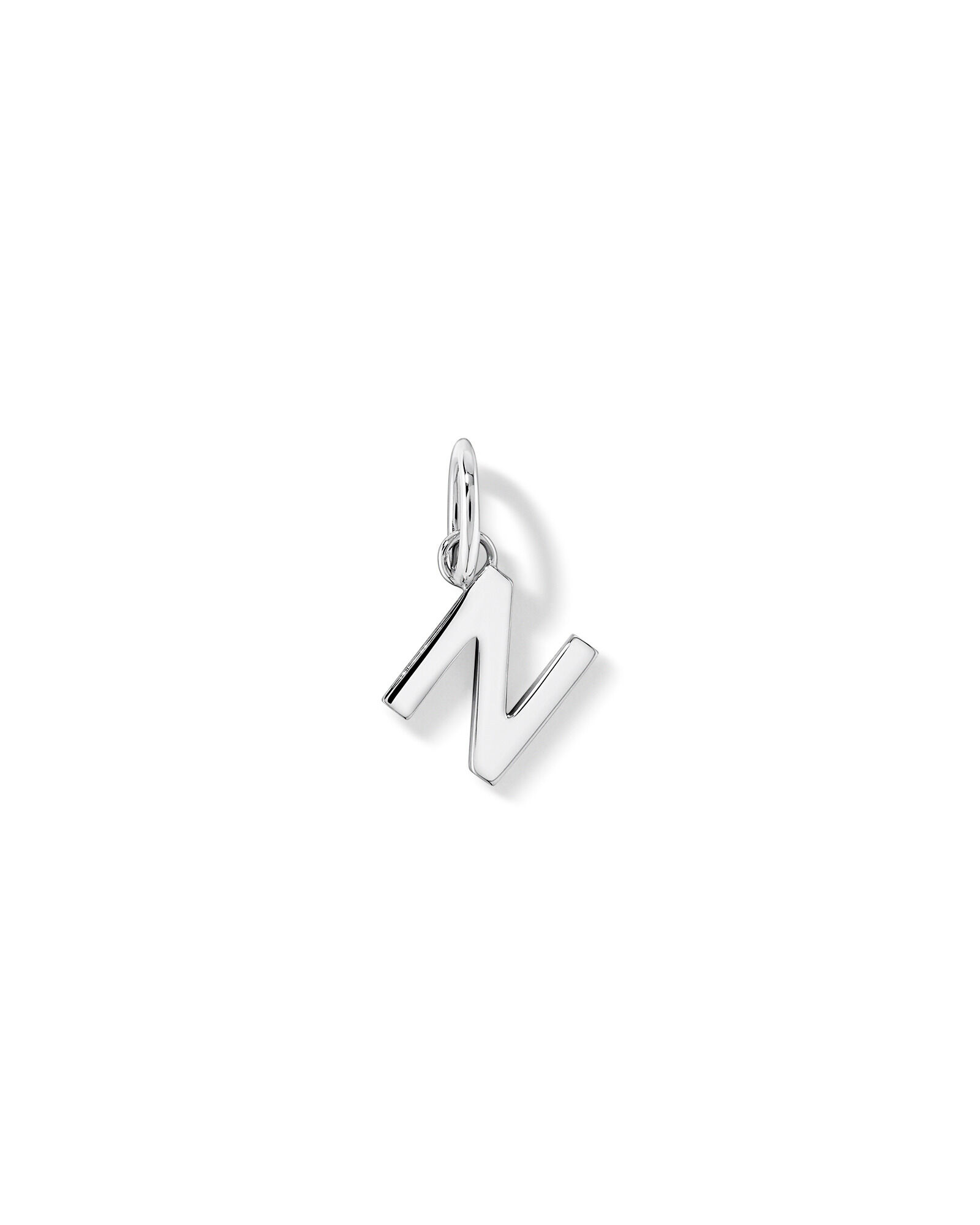 Letter N Initial Pendant in Sterling Silver