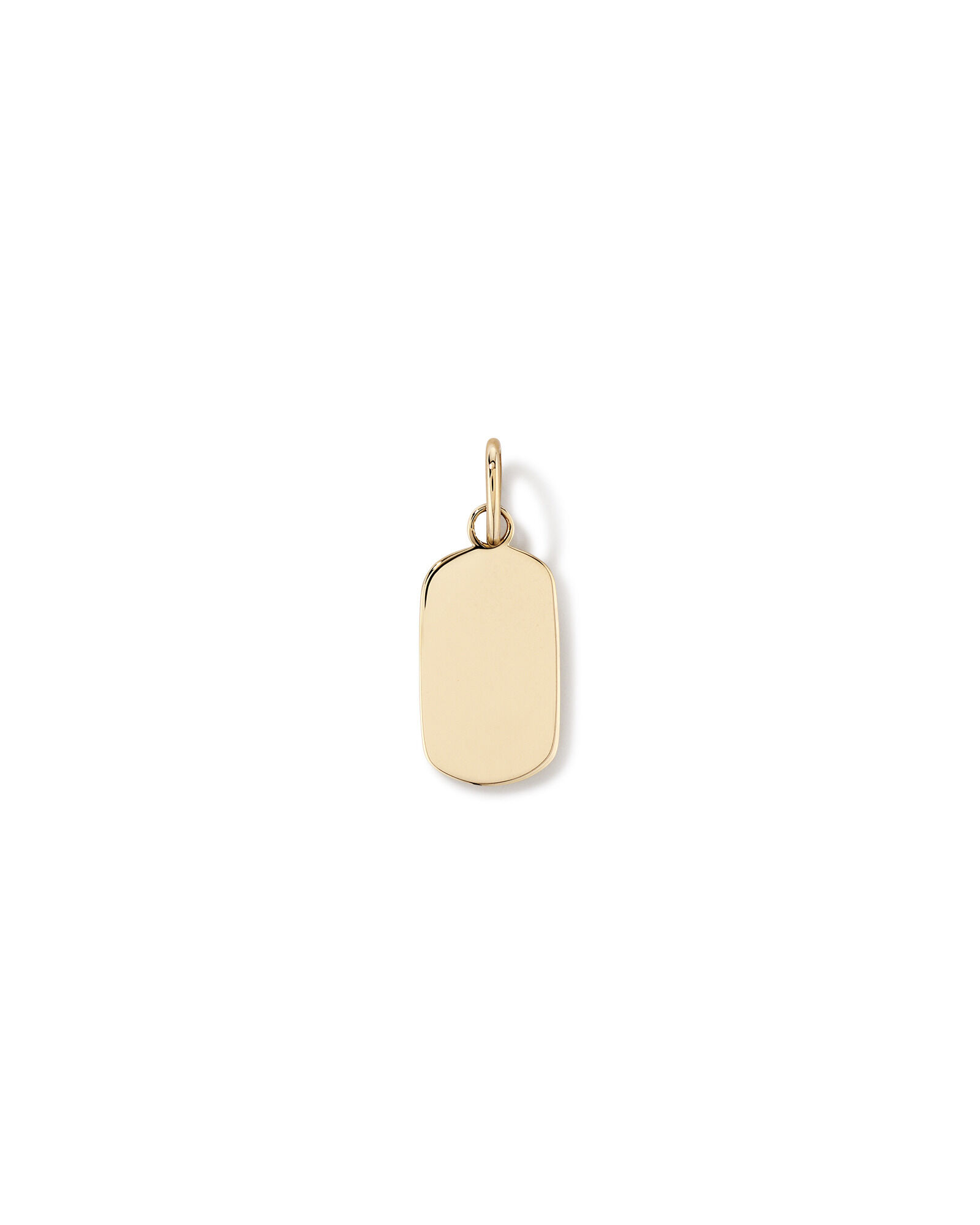Oblong Dog Tag Pendant in 10kt Yellow Gold