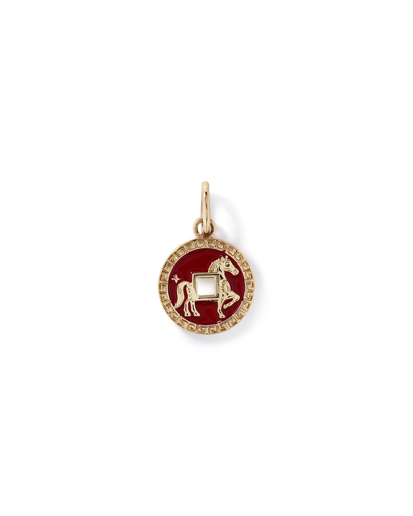 Lunar Horse Coin Pendant in 10kt Yellow Gold