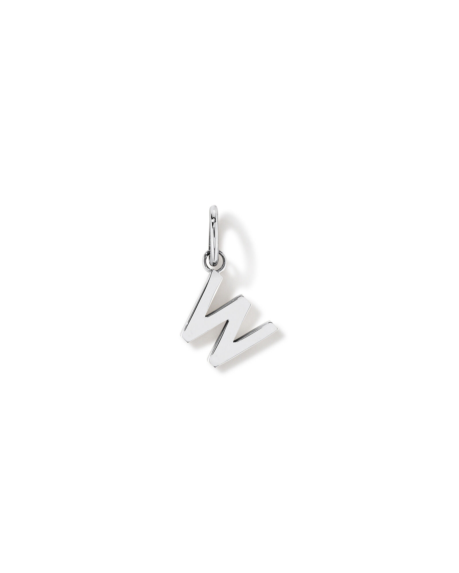 Letter W Initial Pendant in Sterling Silver