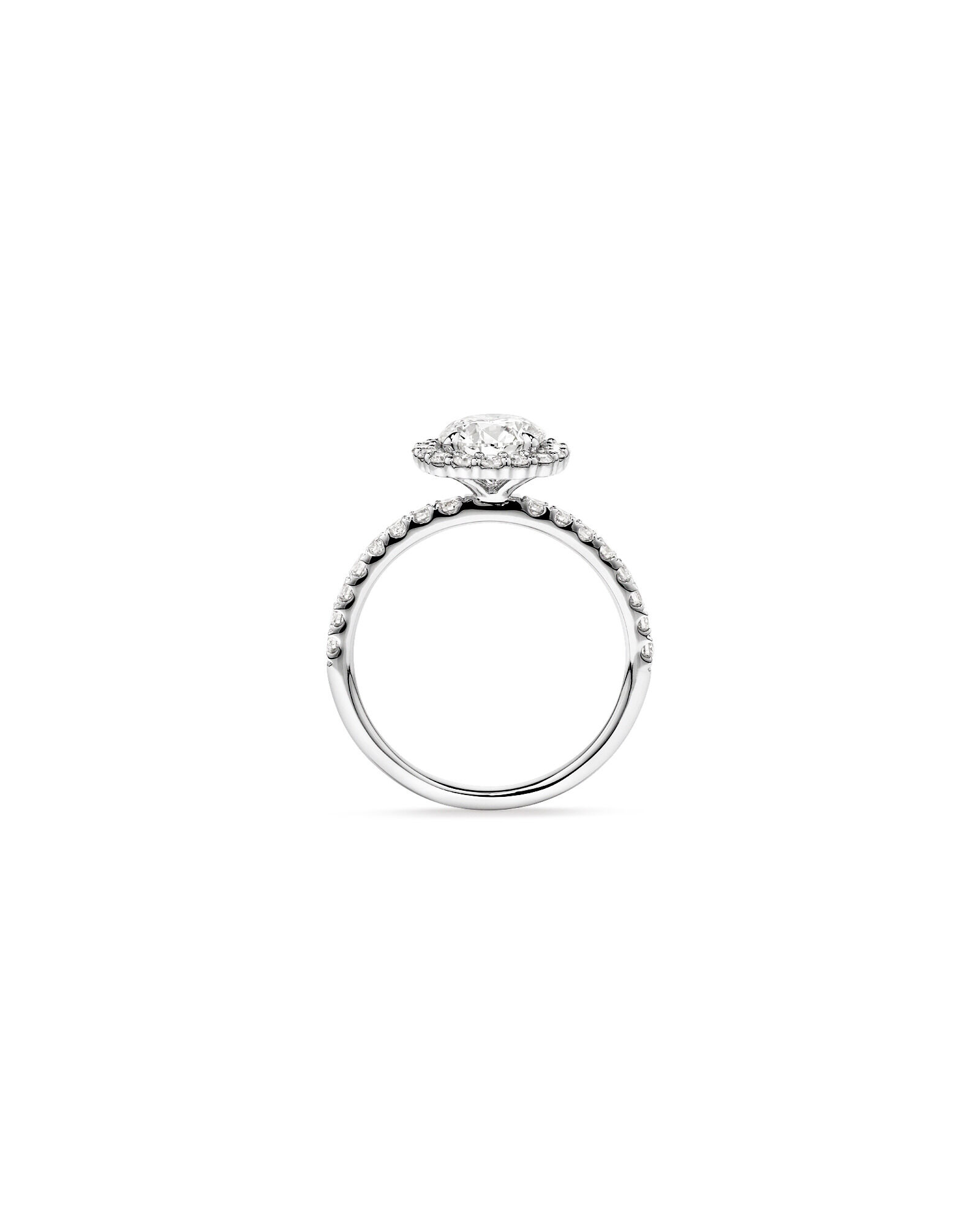 1.79 Carat TW Round Brilliant Laboratory-Grown Diamond Halo Engagemet Ring in 14kt White Gold
