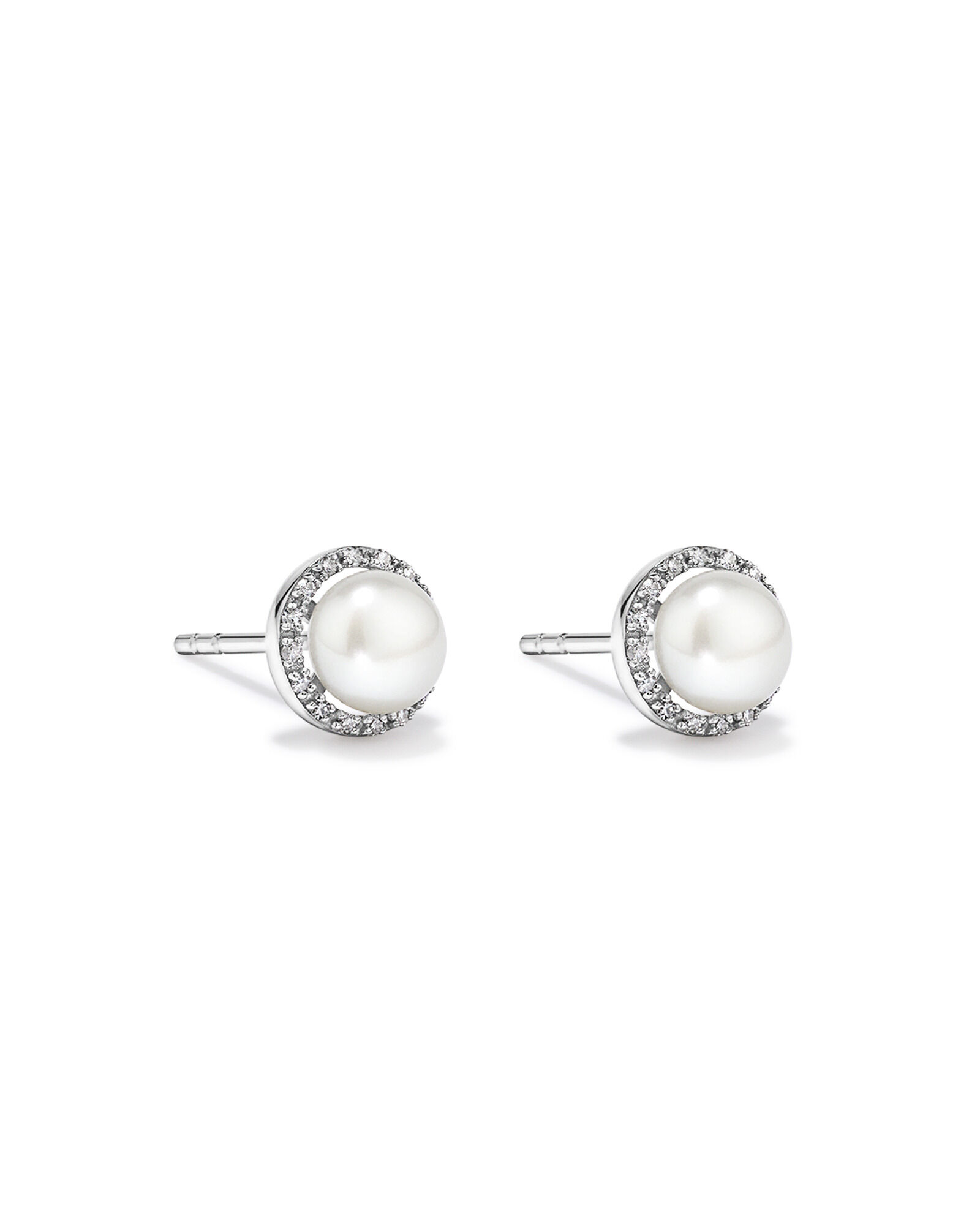 Collier et boucle d&rsquo;oreille en perle d&rsquo;eau douce cultiv&eacute;e & 0,13TW de diamants en argent sterling