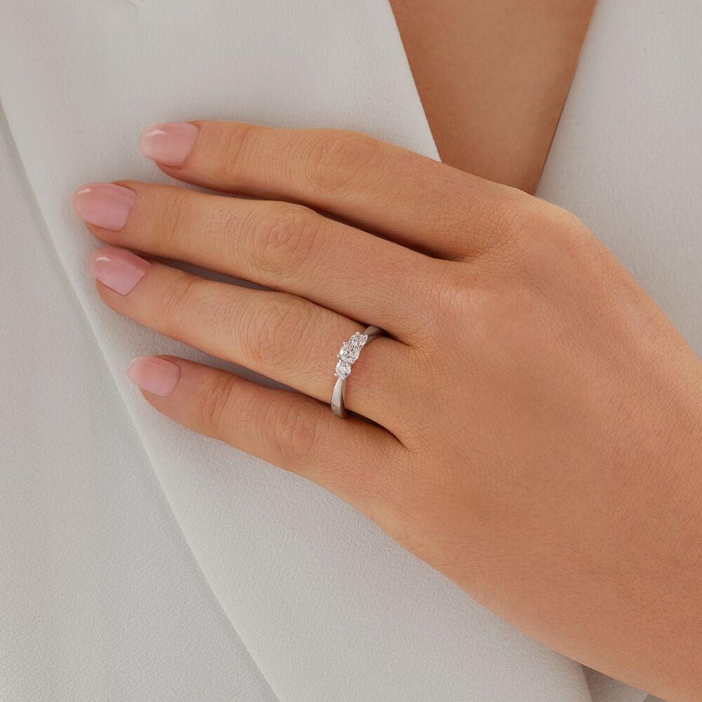 Engagement Ring with 1/2 Carat TW of Diamonds in 10kt White Gold