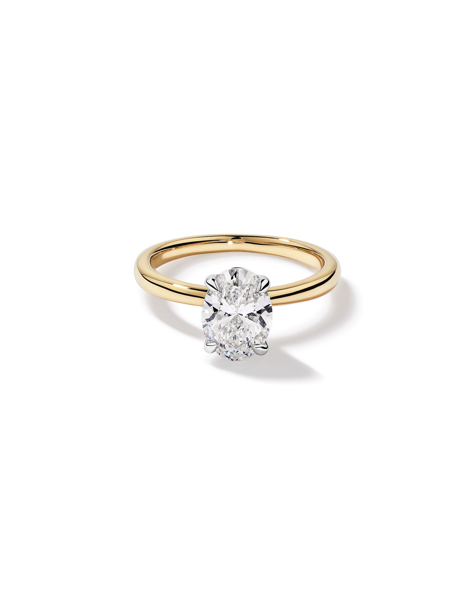 1.75 Carat TW Oval Cut Lab-Grown Diamond Solitaire Engagement Ring in 14kt Yellow and White Gold
