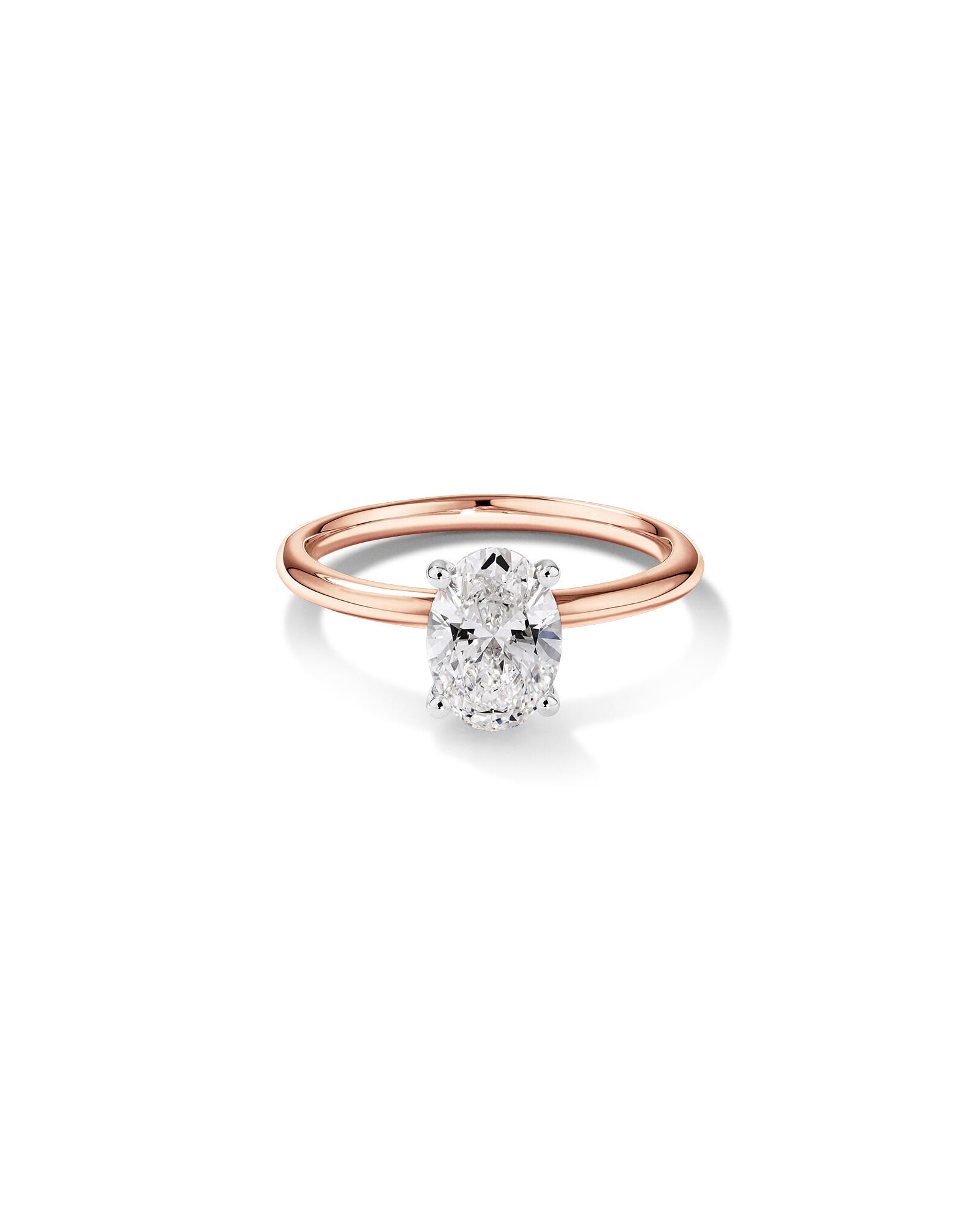 1.25 Carat TW Oval Laboratory-Grown Diamond Solitaire Engagement Ring in 14kt Rose and White Gold