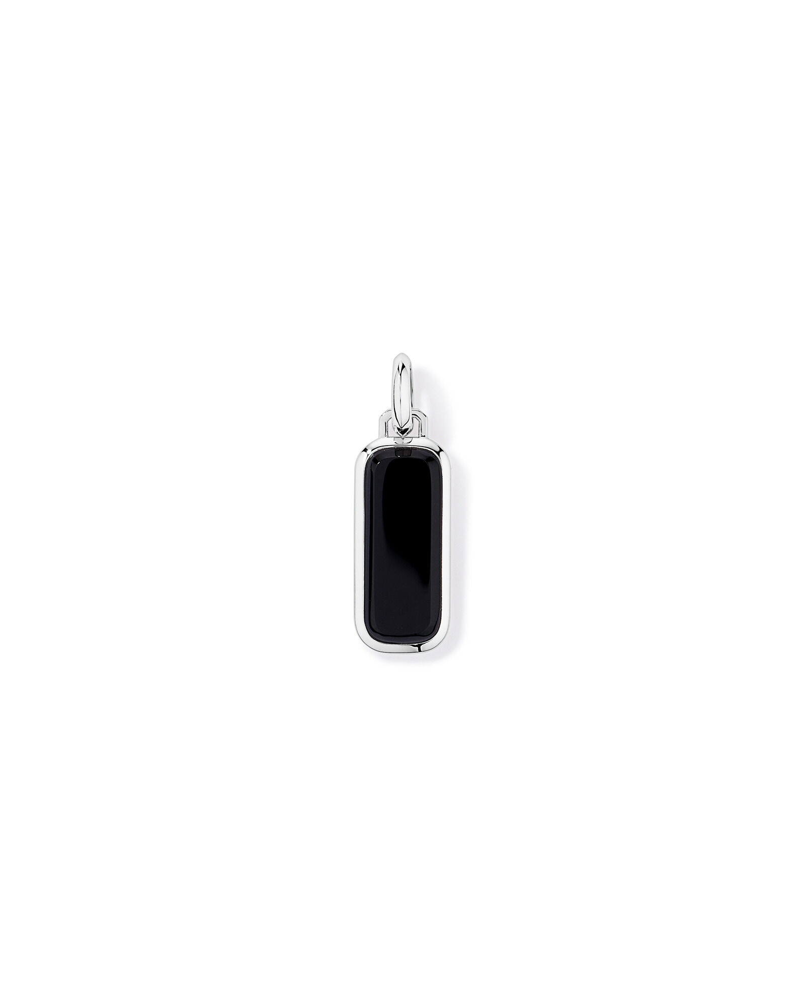 Black Onyx Oblong Pendant in Sterling Silver