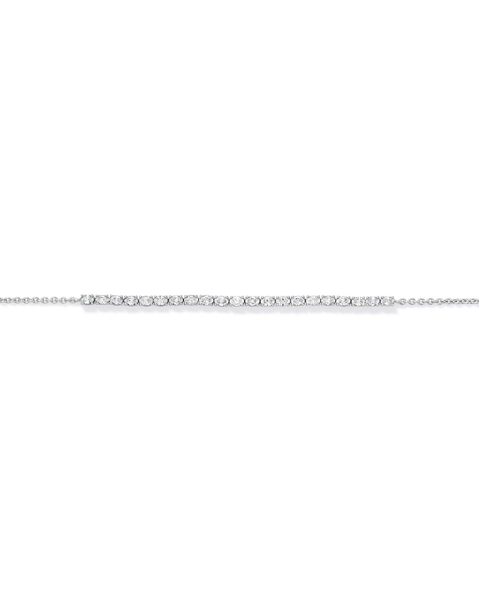1.02TW Oval Lab Tennis Bracelet in Silver