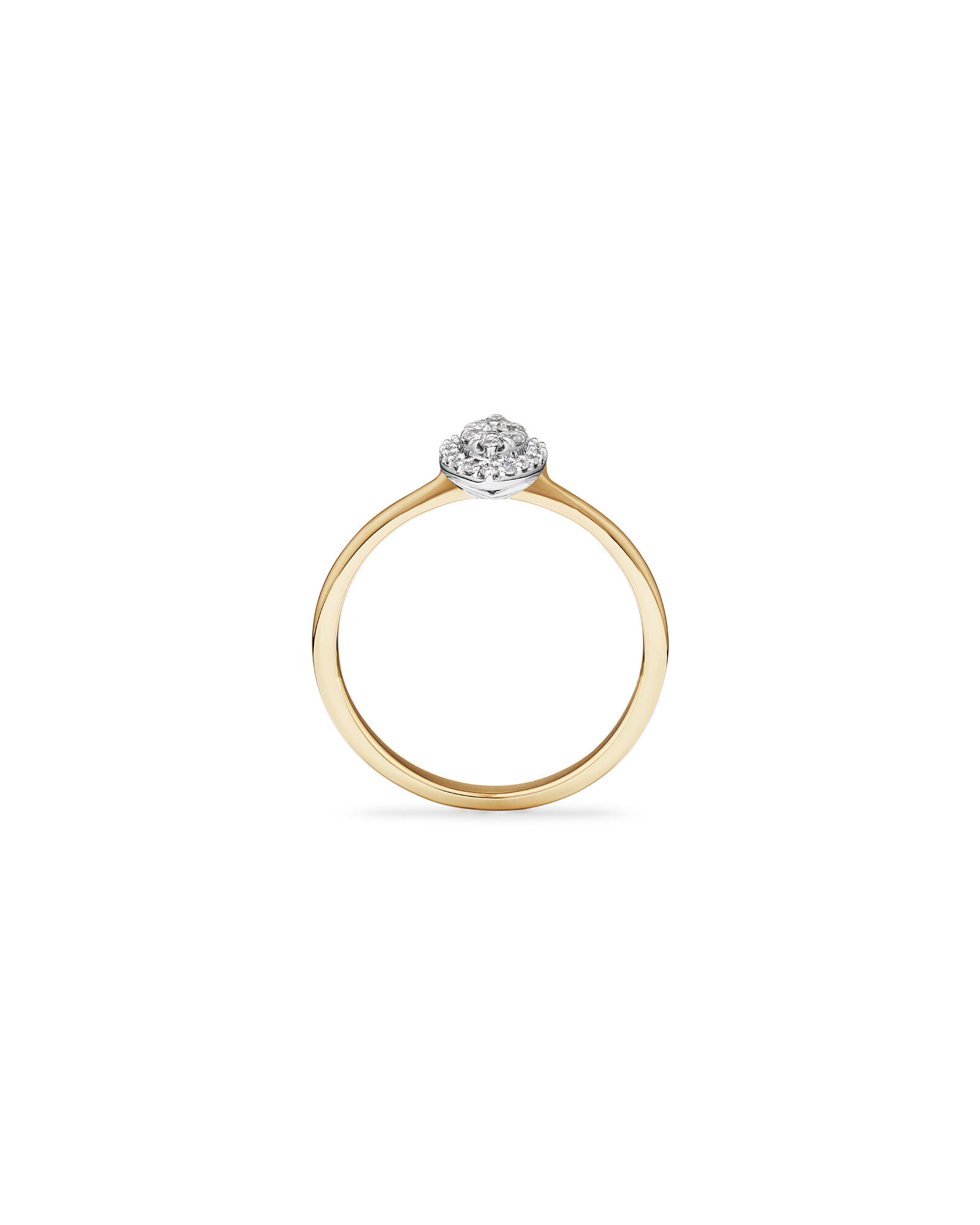 0.15 Carat TW Marquise Cluster Diamond Promise Ring in 10kt Yellow and White Gold