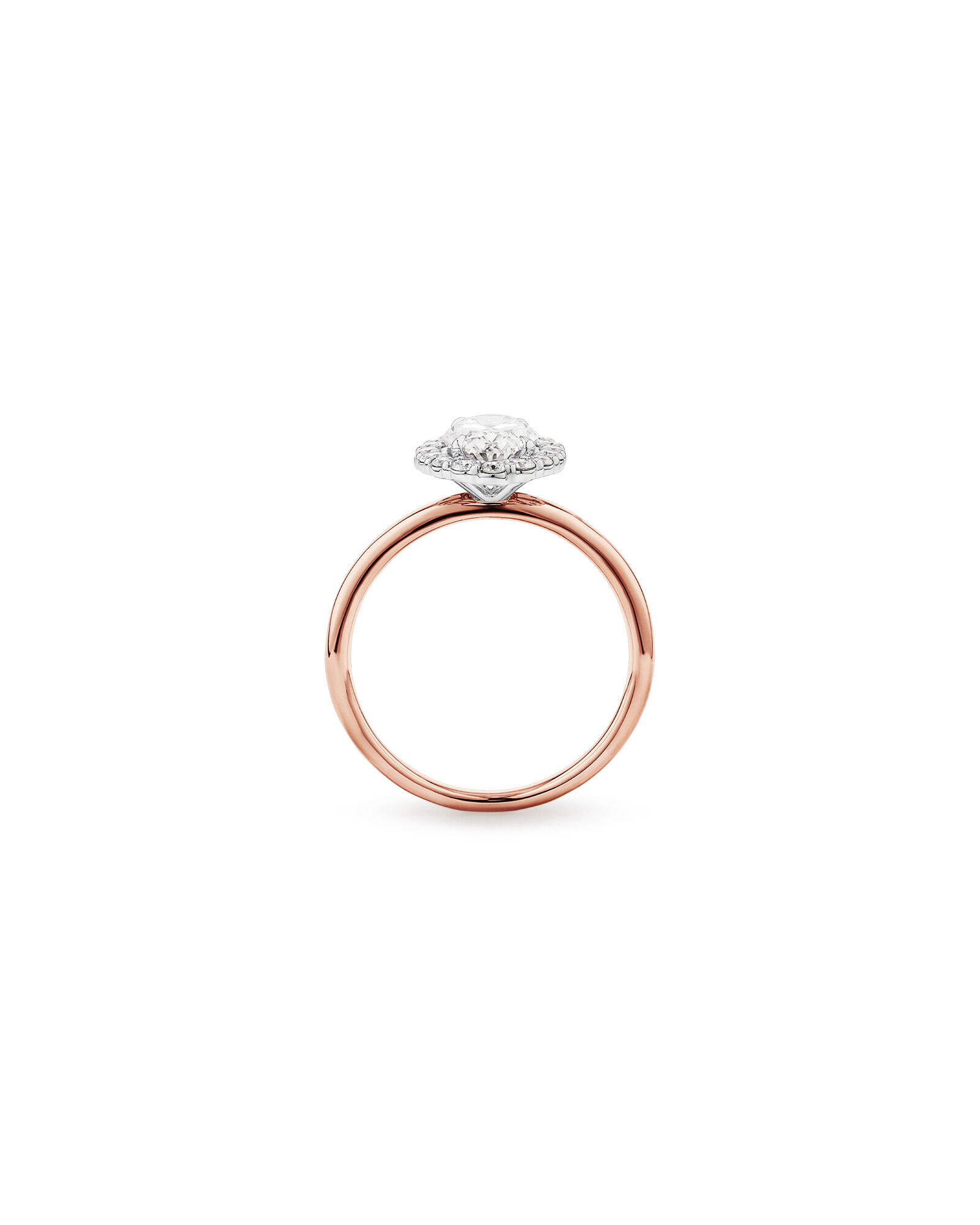 1.46 Carat TW Oval Cut Laboratory-Grown Diamond Halo Engagement Ring in 14kt Rose and White Gold
