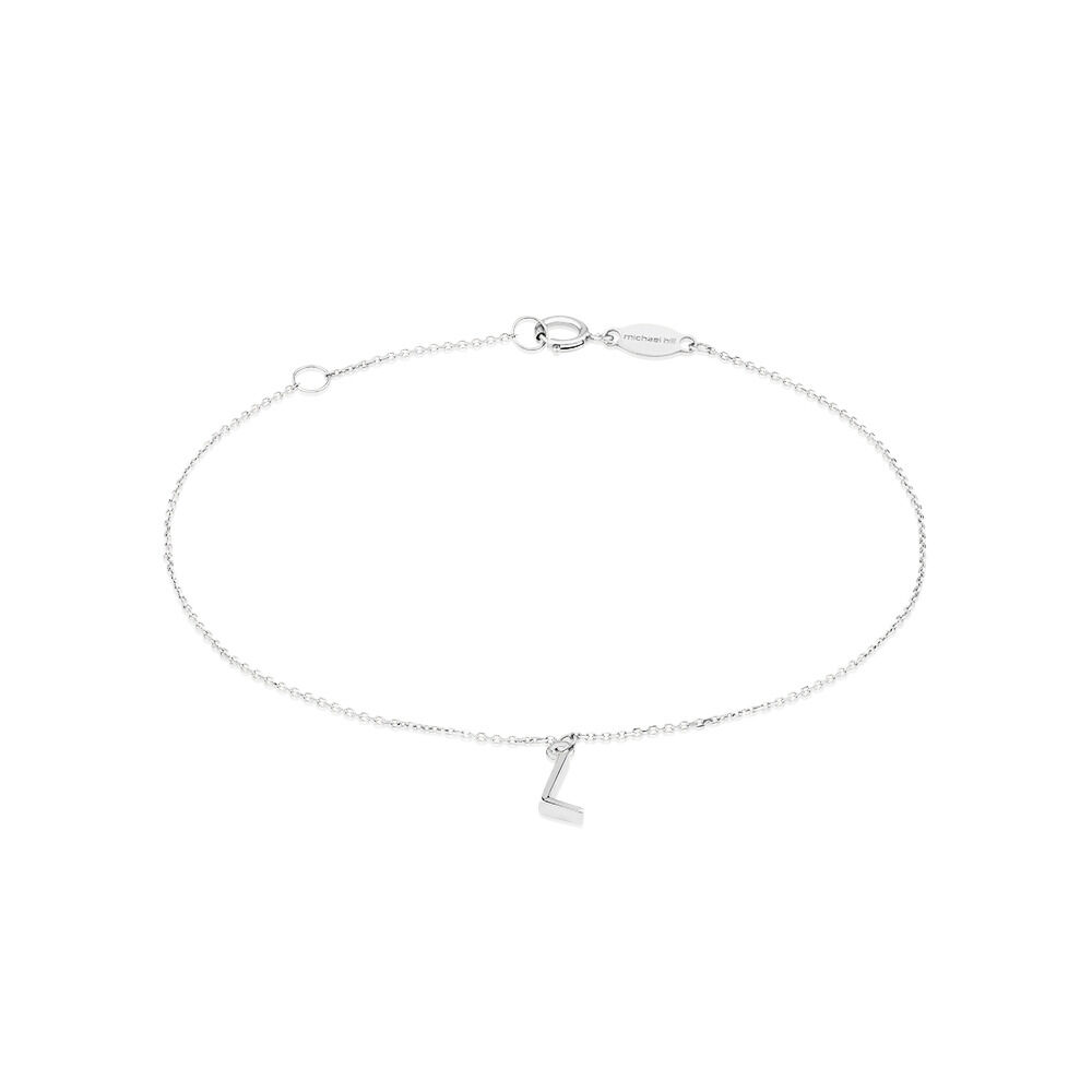 19cm (7.5") L Initial Bracelet in Sterling Silver
