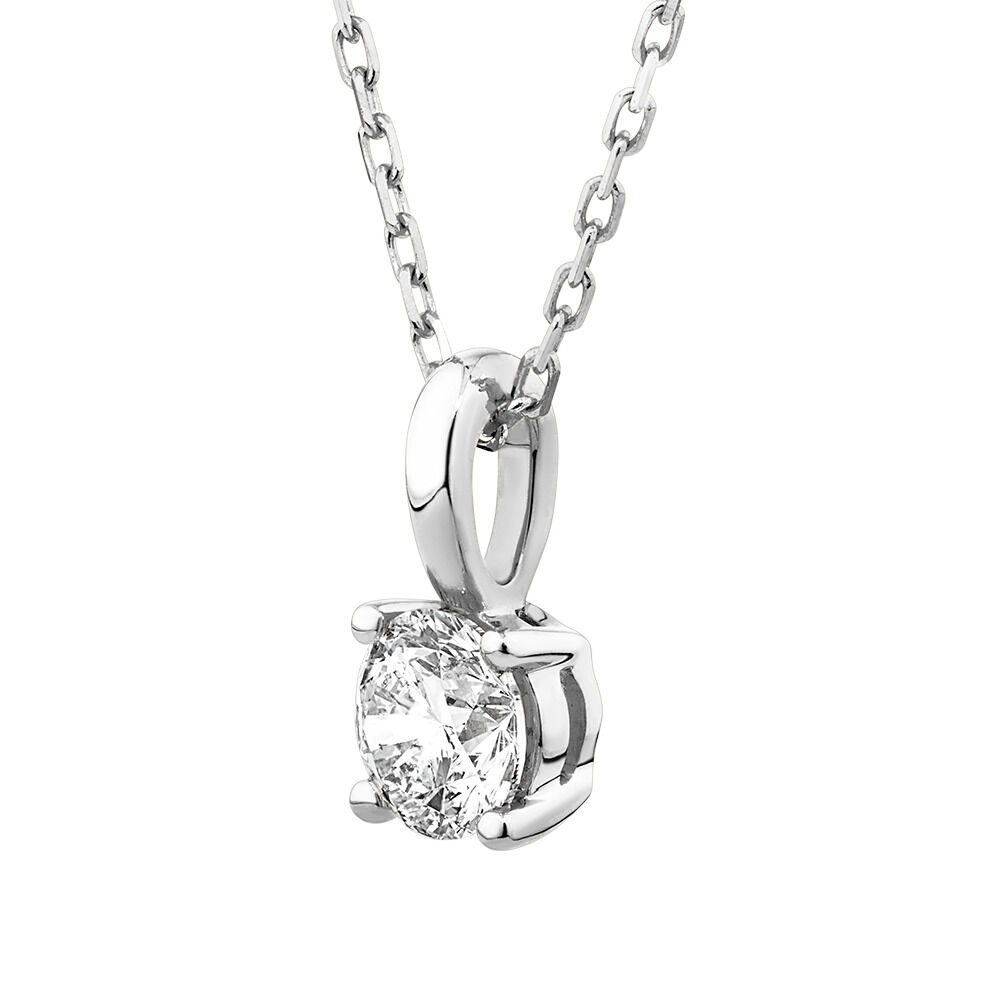 0.25 Carat TW Diamond Solitaire Pendant in 18kt White Gold