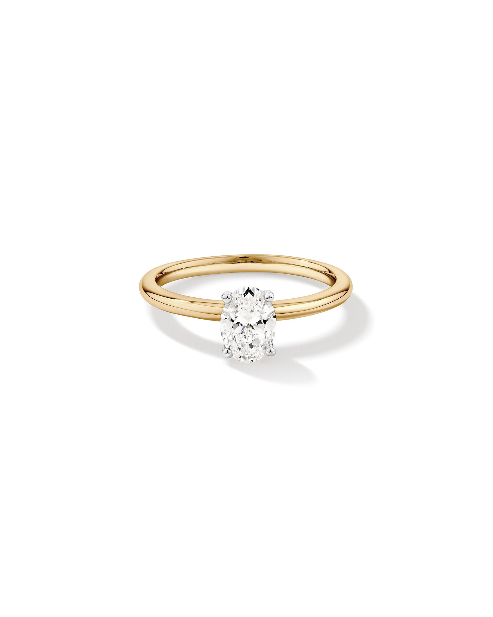 0.70 Carat TW Oval Laboratory-Grown Diamond Solitaire Engagement Ring in 14kt Yellow and White Gold