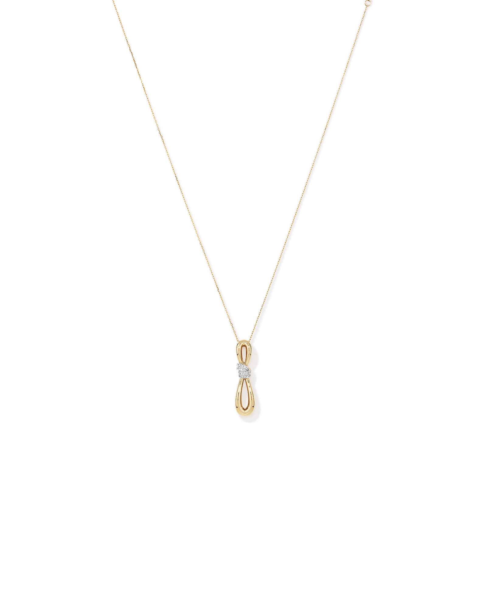 0.17 Carat TW Diamond Knot Pendant in 10kt Yellow Gold