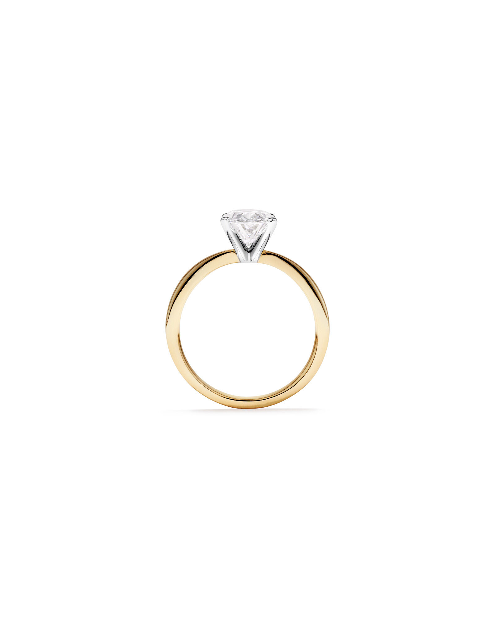 2.00 Carat TW Oval Cut Lab-Grown Diamond Solitaire Engagement Ring in 14kt Yellow and White Gold