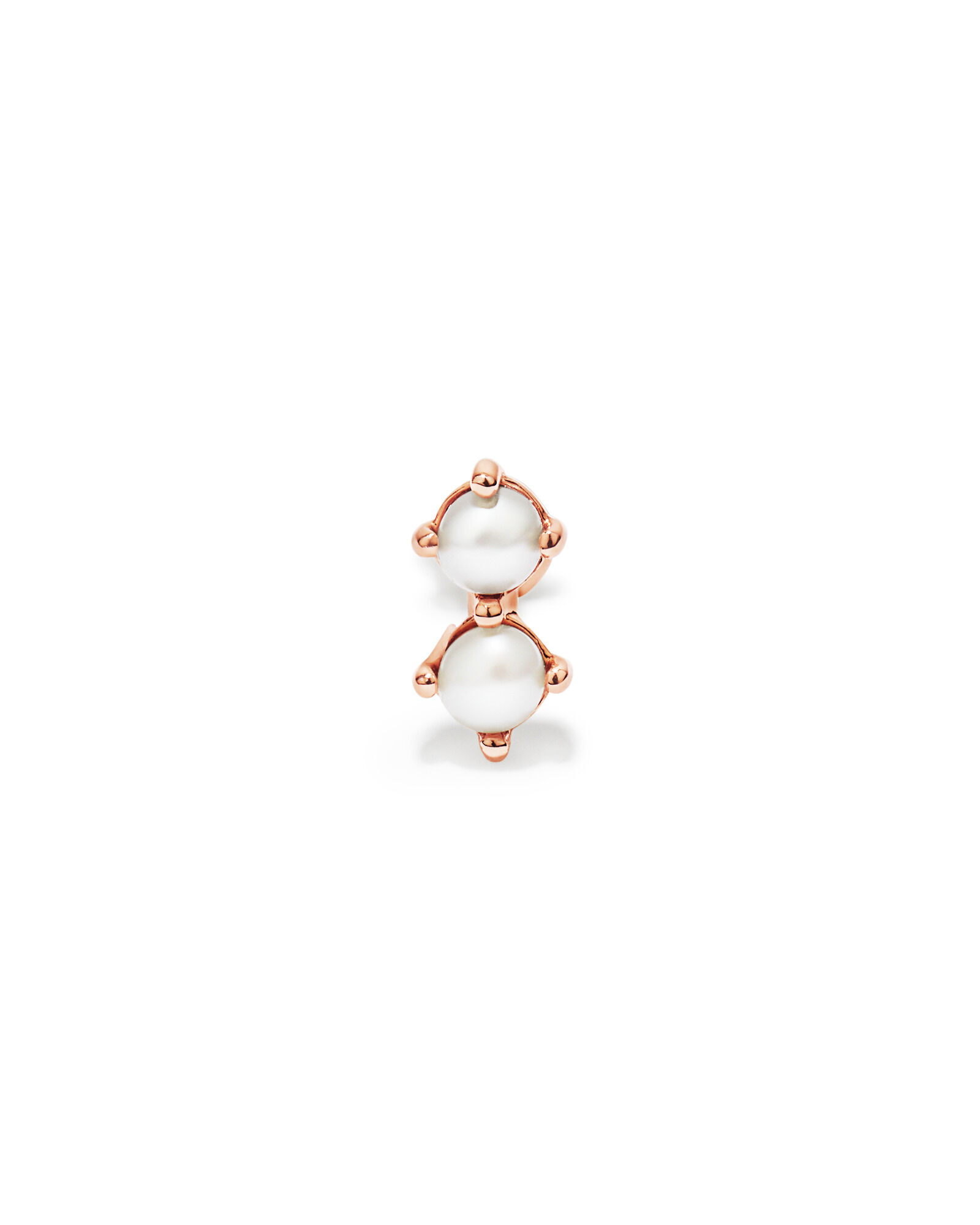 Cultured Freshwater Pearl Two-Stone Helix Earring in 10kt Rose Gold