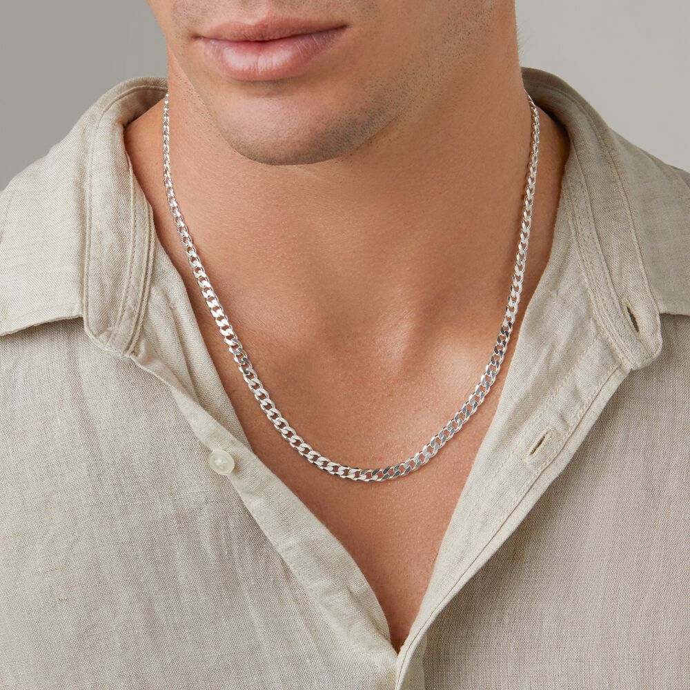 55cm (22") 5.5mm Width Curb Chain in Sterling Silver
