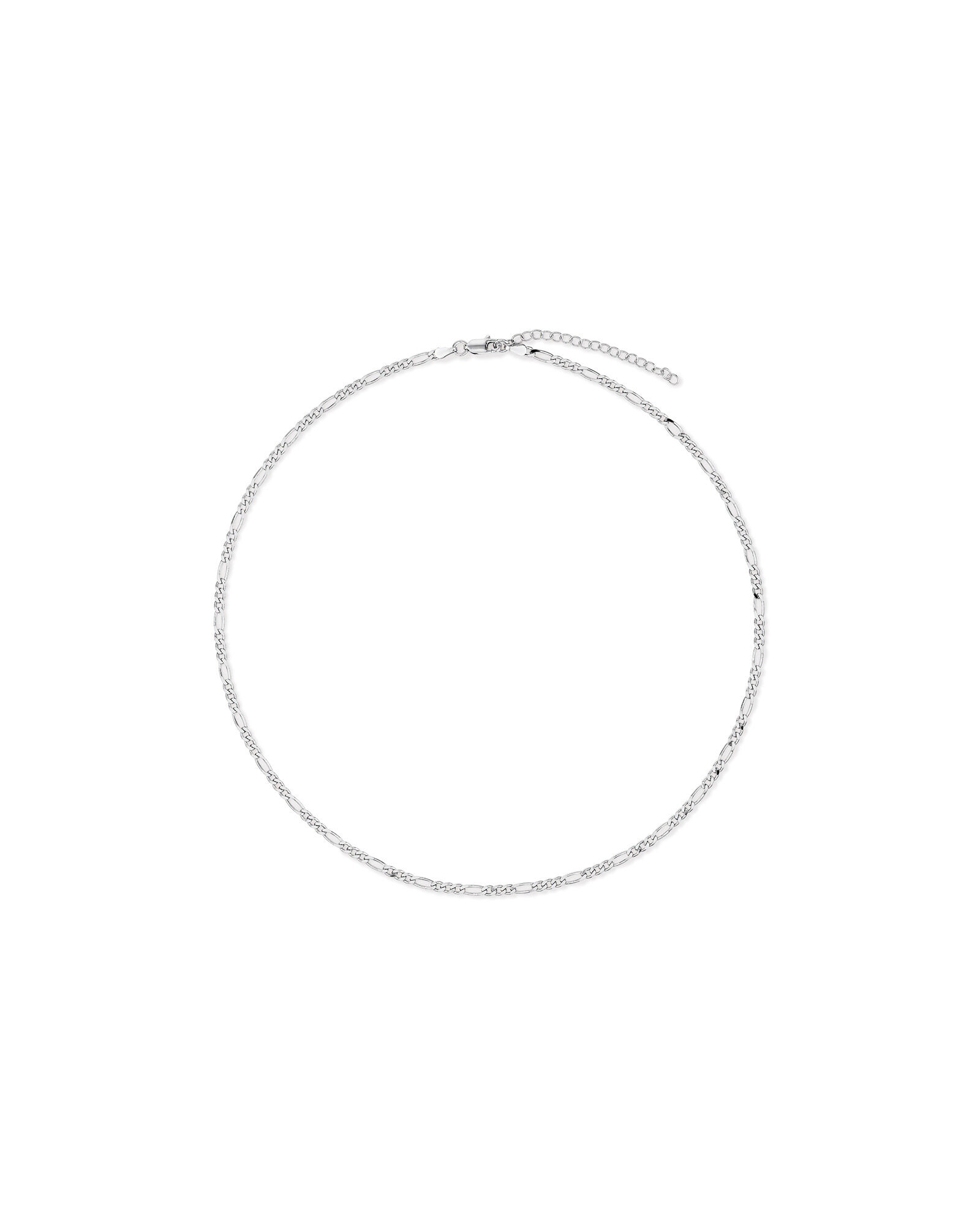 50cm (20") 2.7mm Width Figaro Chain Necklace in Sterling Silver
