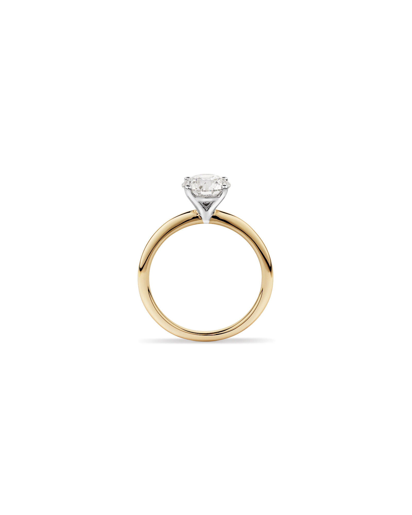1.50 Carat TW Round Brilliant Laboratory-Grown Diamond Solitaire Engagement Ring In 14kt Yellow and White Gold