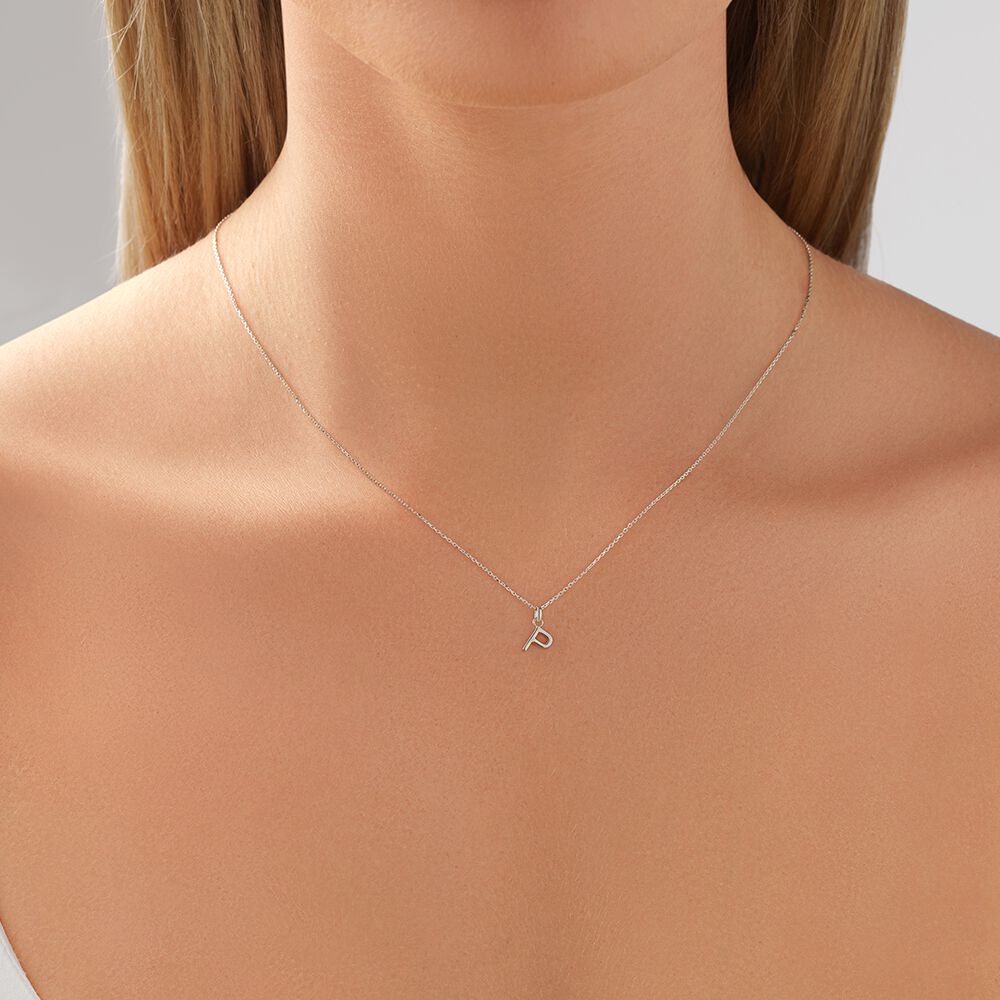 "P" Initial Pendant in Sterling Silver