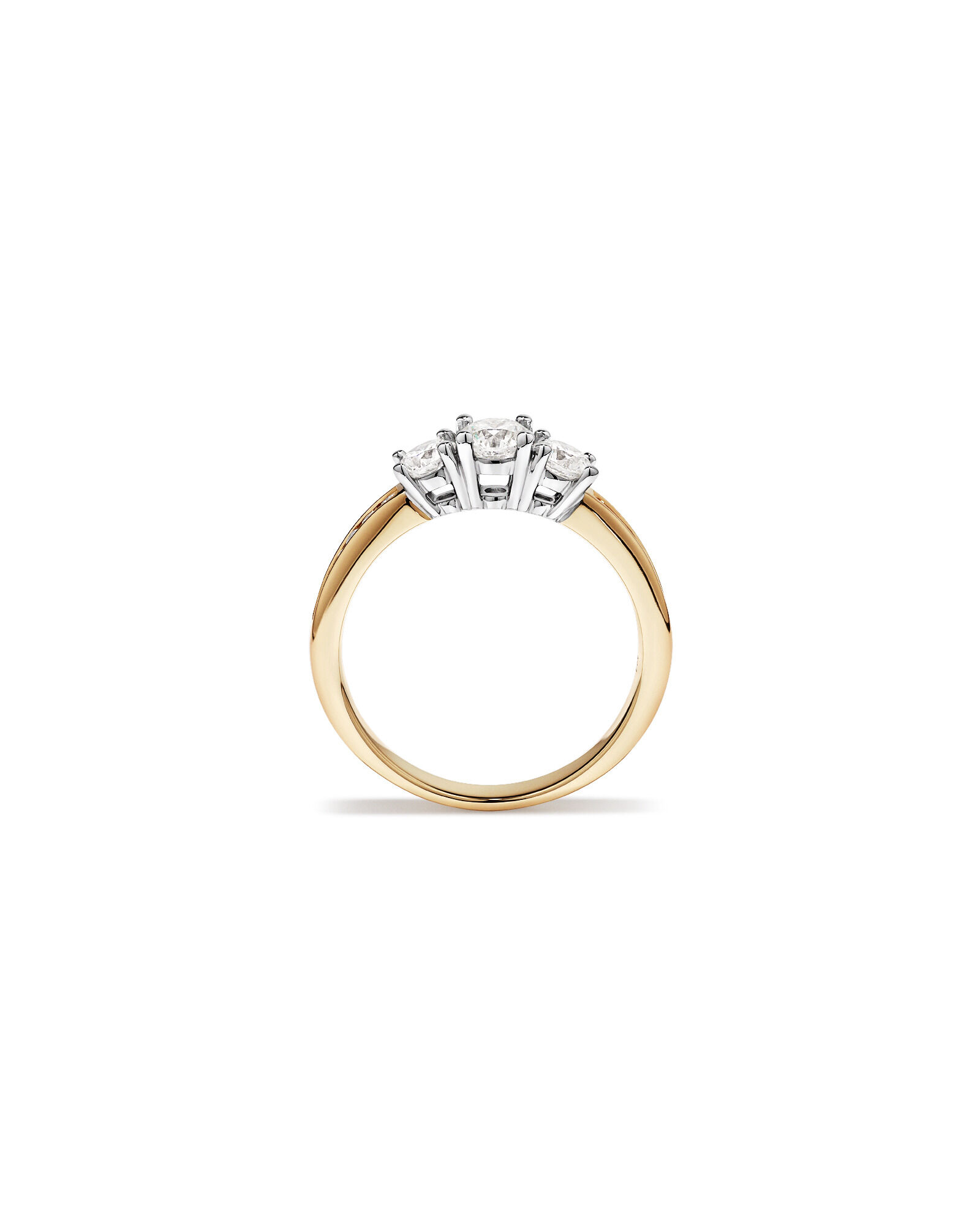 1.00 Carat TW 3 Stone Signature 101 Diamond Ring in 14kt Yellow and White Gold