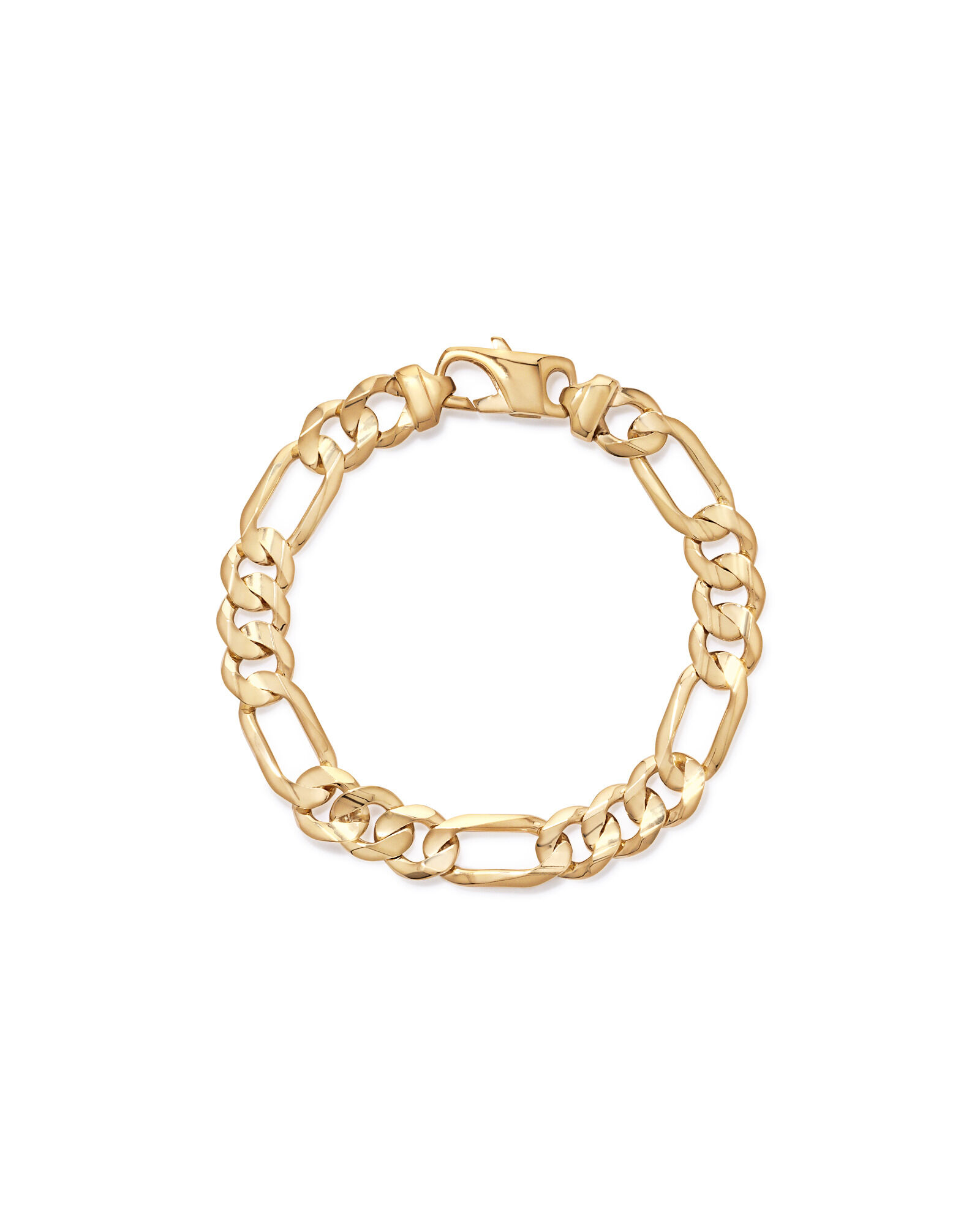 21cm (8") Figaro bracelet cha&icirc;ne en 18ct Vermeil