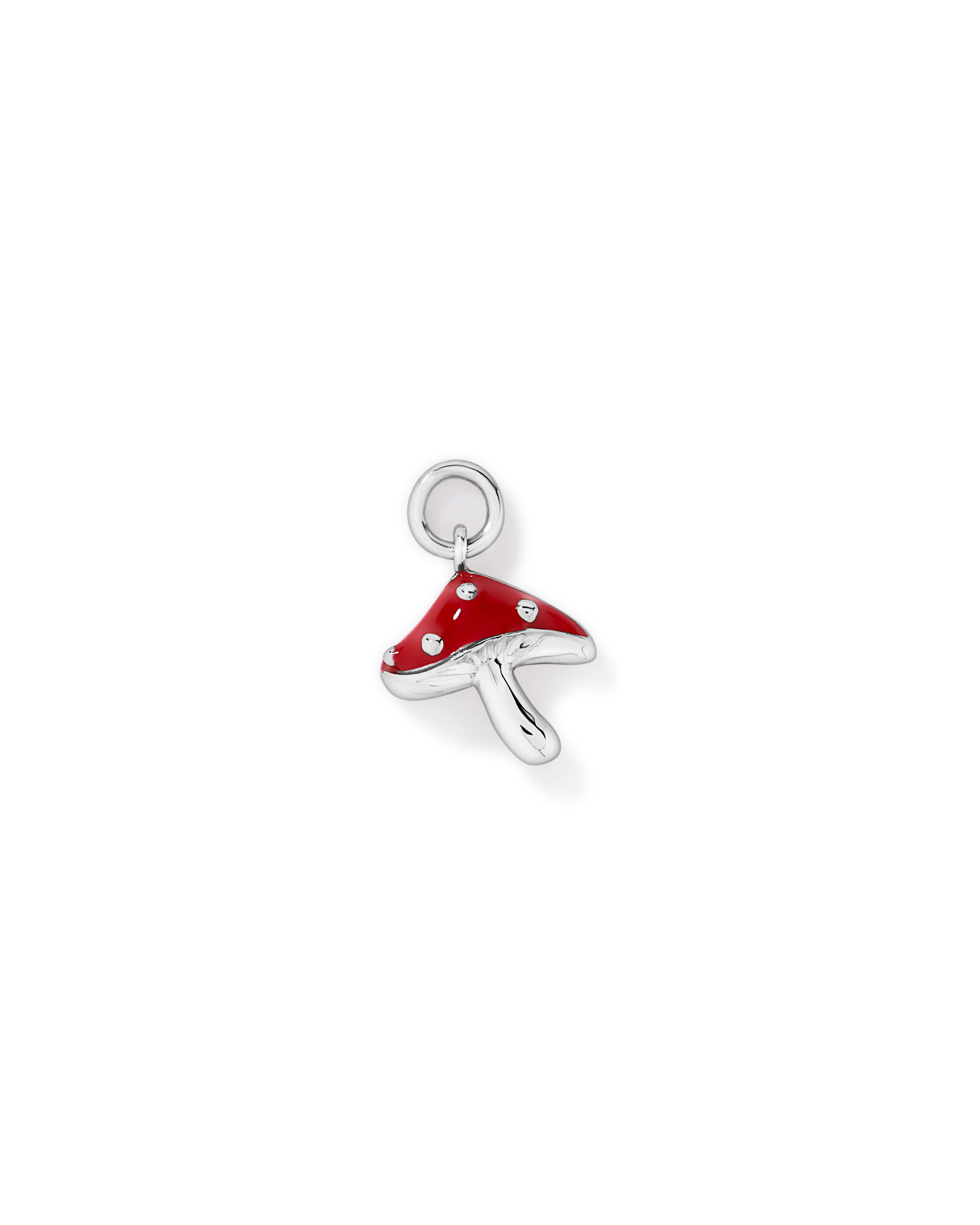 Charme de boucle d&rsquo;oreille champignon rouge en argent sterling