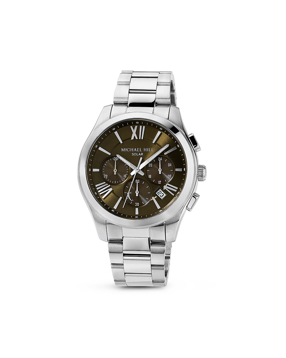 Men's Solar Chronograph Watch in Stainless Steel