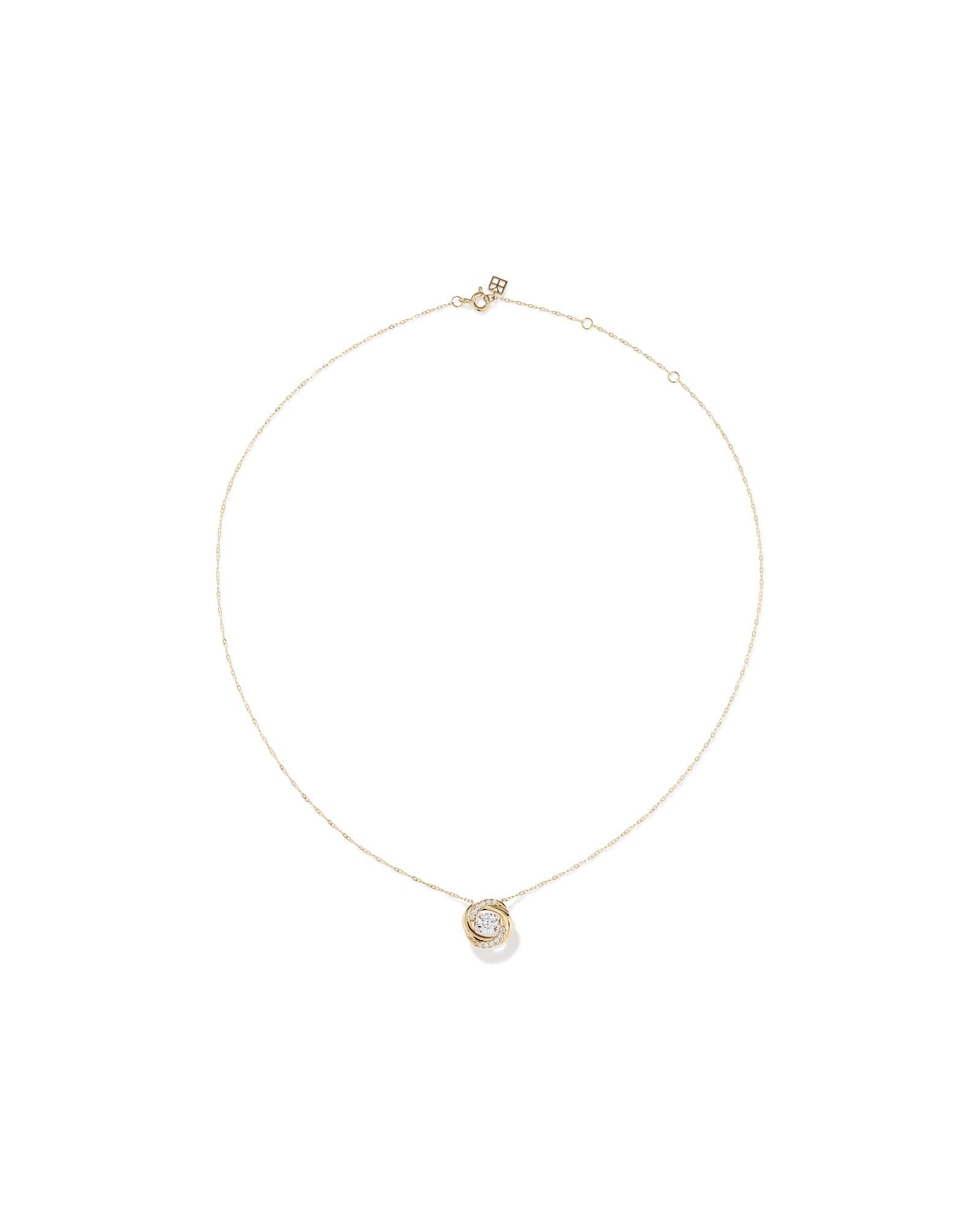 Lume Lab Swirl Pendant with 0.60 Carat TW of Laboratory-Grown Diamonds in 10kt Yellow Gold