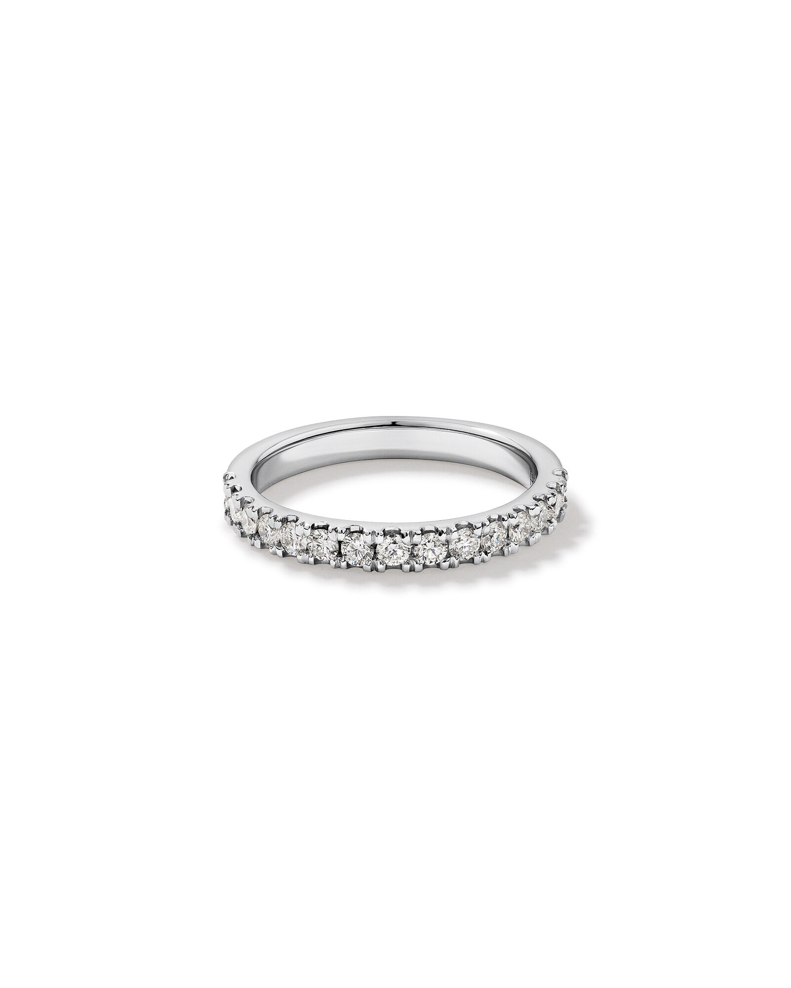 0.34 Carat TW Round Brilliant Claw-Set Wedding Band in 18kt White Gold