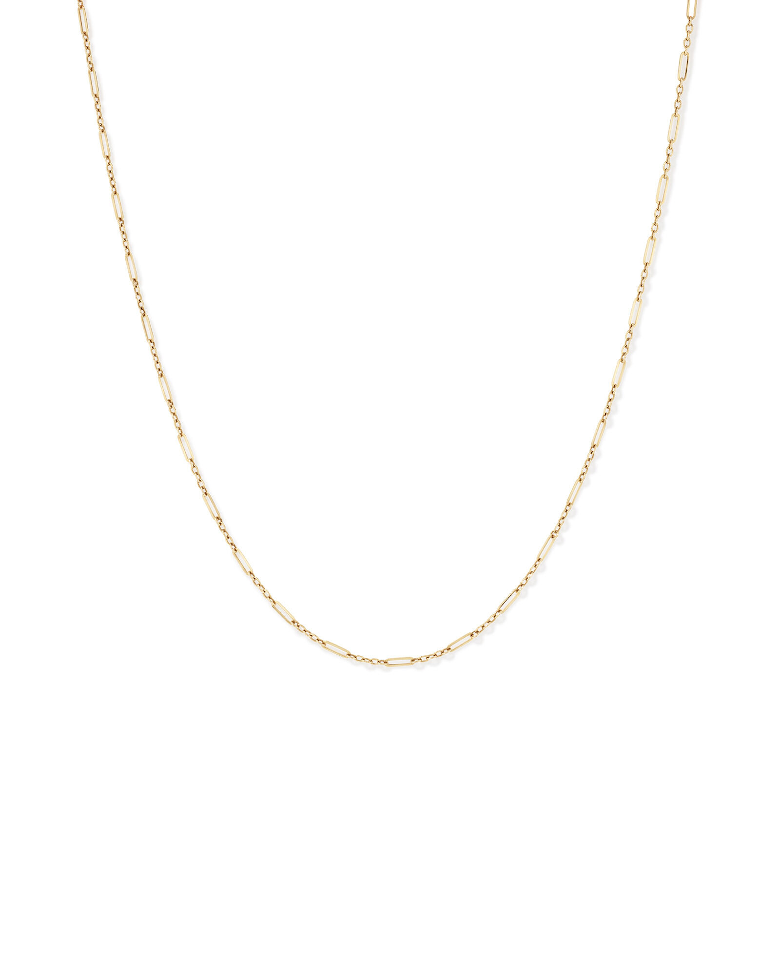 1.6mm Wide Paperclip 3 and 1 Chain in 10kt Yellow Gold