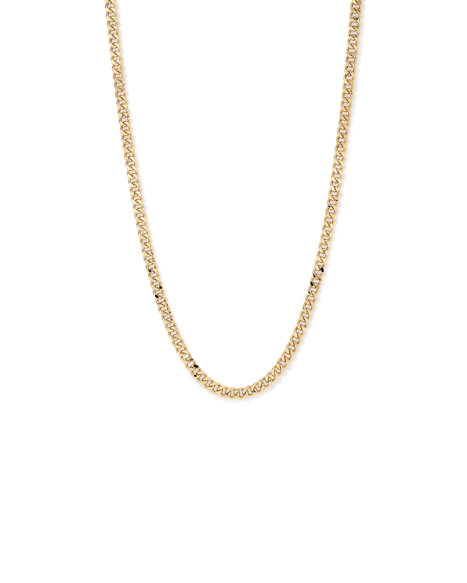 50cm (22") 6.8mm Width Semi Solid Diamond Cut Curb Chain in 10kt Yellow Gold