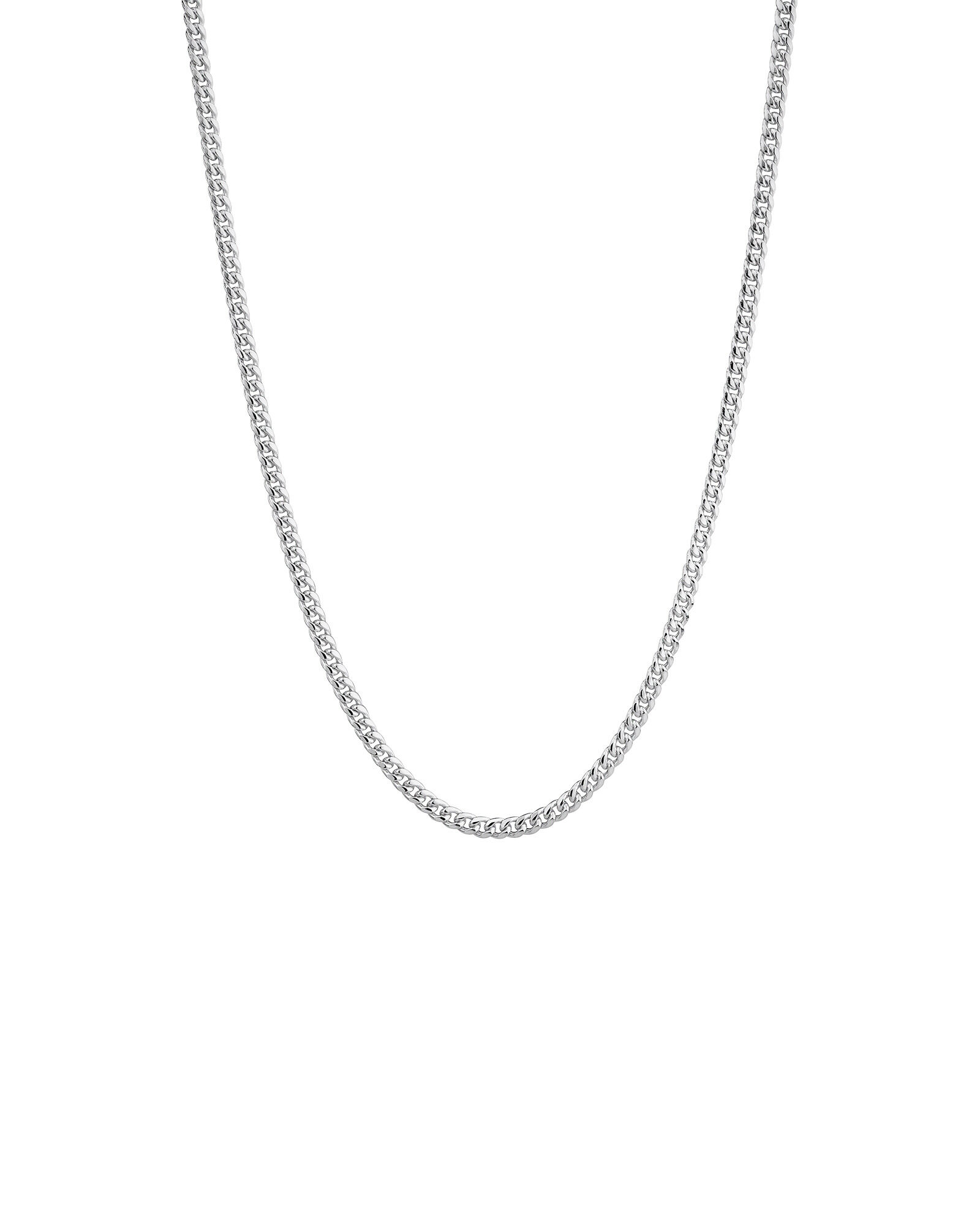 55cm (22") 3.5mm Width Miami Curb Chain in Sterling Silver