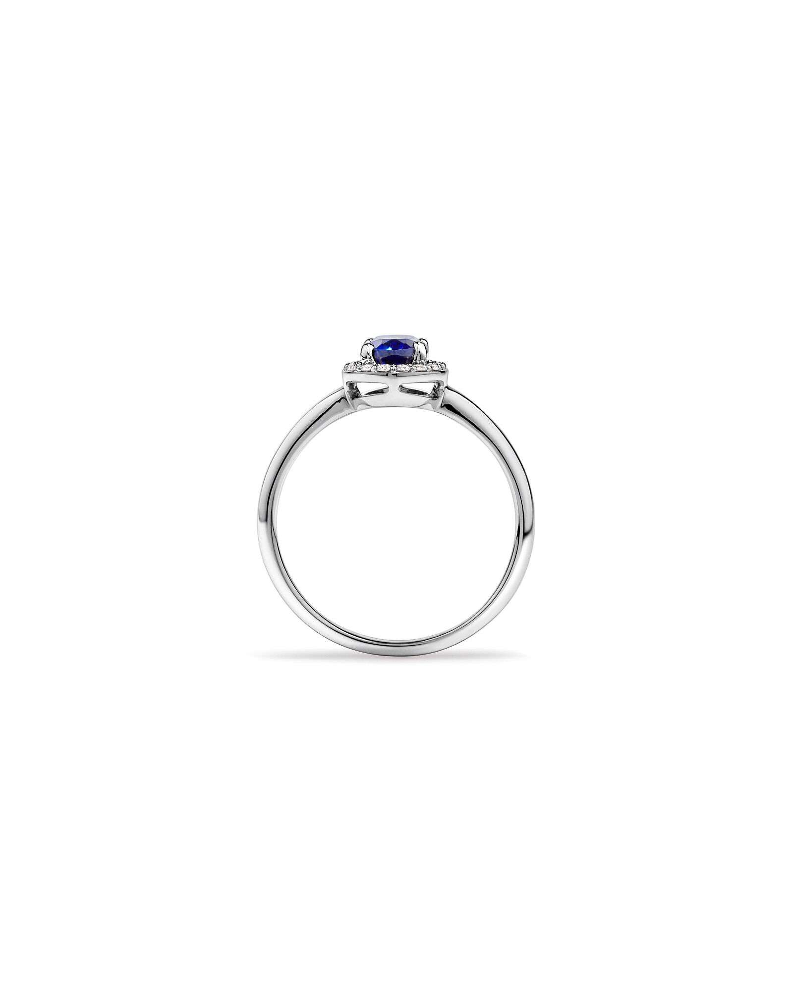 Cr&eacute;ation de la bague halo en diamant TW de 0,10 carat cultiv&eacute;e en laboratoire en or blanc 10 carats