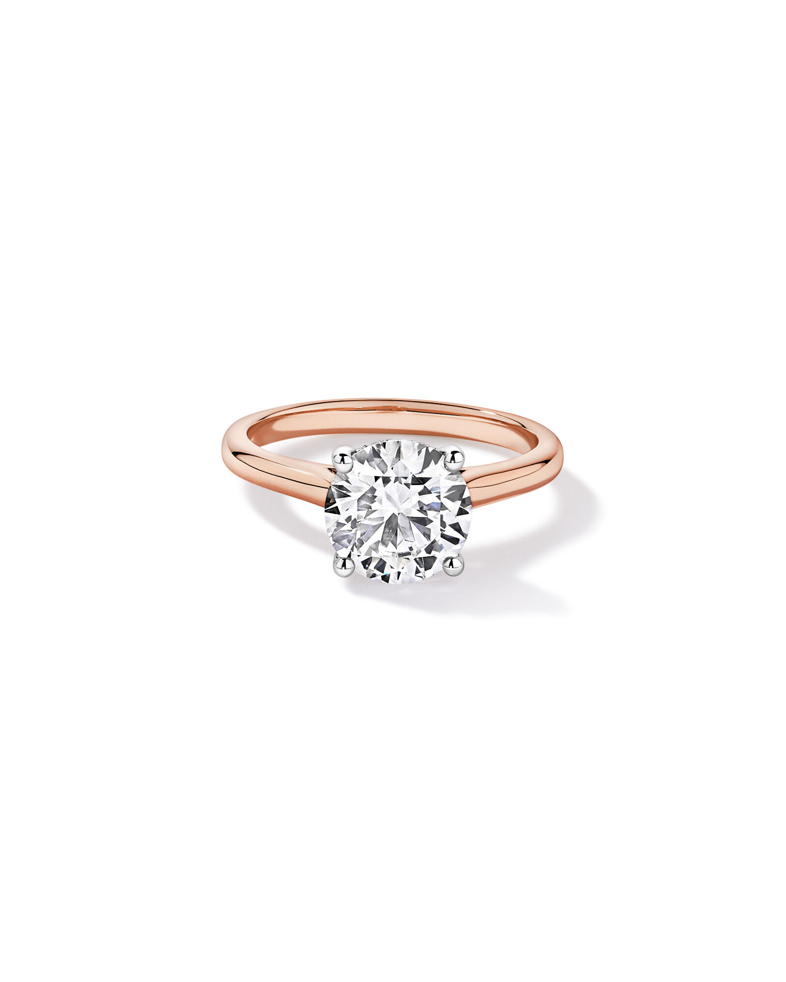 2.32TW Round Brilliant Laboratory-Grown Diamond Solitaire Ring in 14kt Rose and White Gold