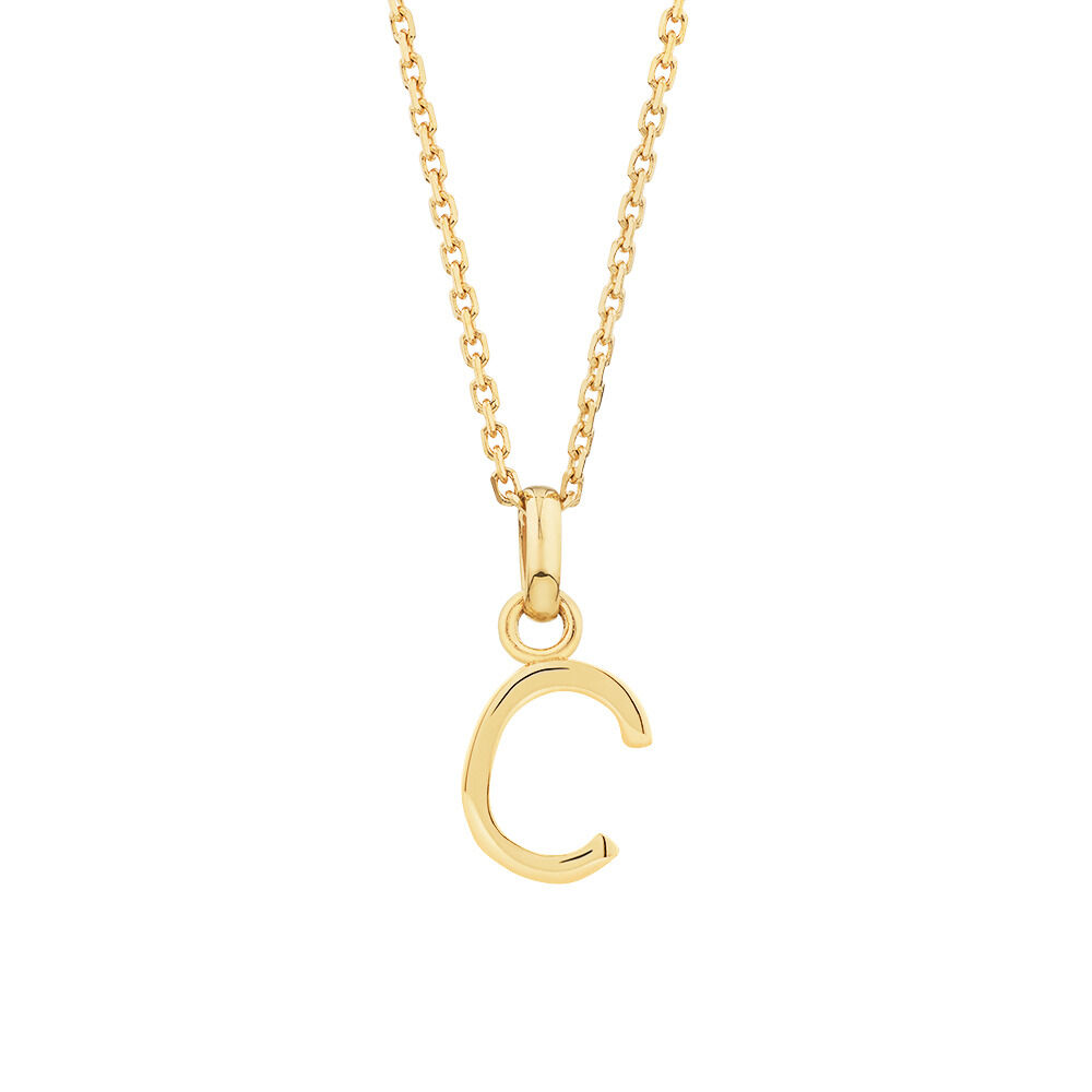 C Initial Pendant in 10kt Yellow Gold