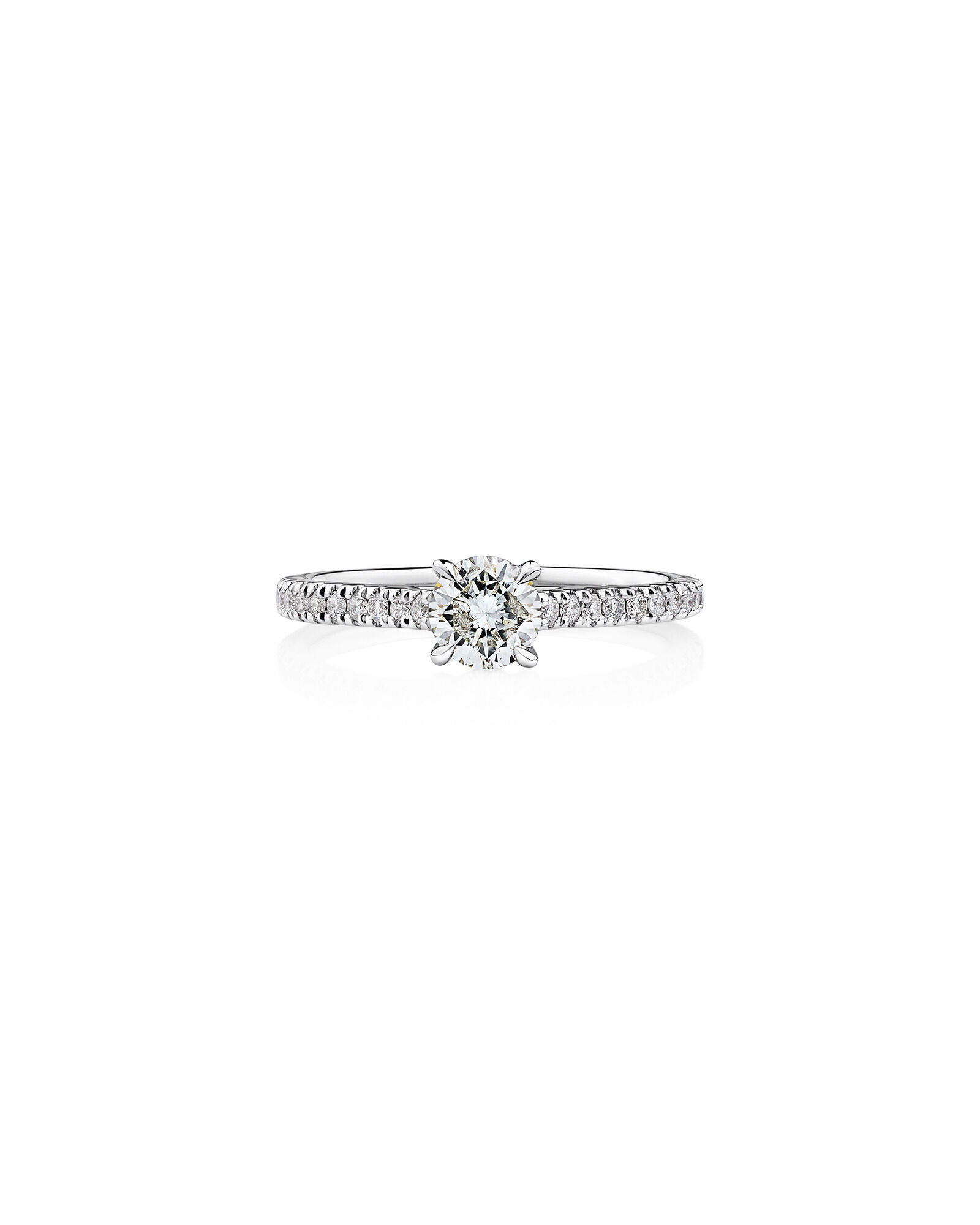 Engagement Ring with 0.78 Carat TW of Diamonds in 14kt White Gold