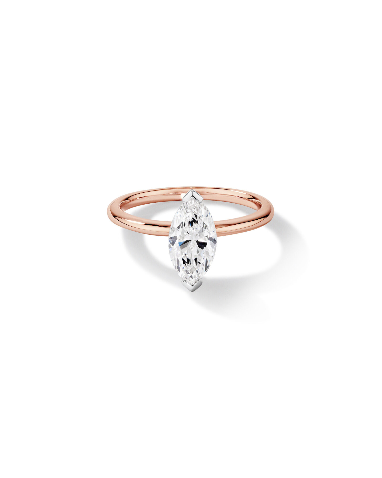 1.25 Carat TW Marquise Laboratory-Grown Diamond Solitaire Engagement Ring in 14kt Rose and White Gold
