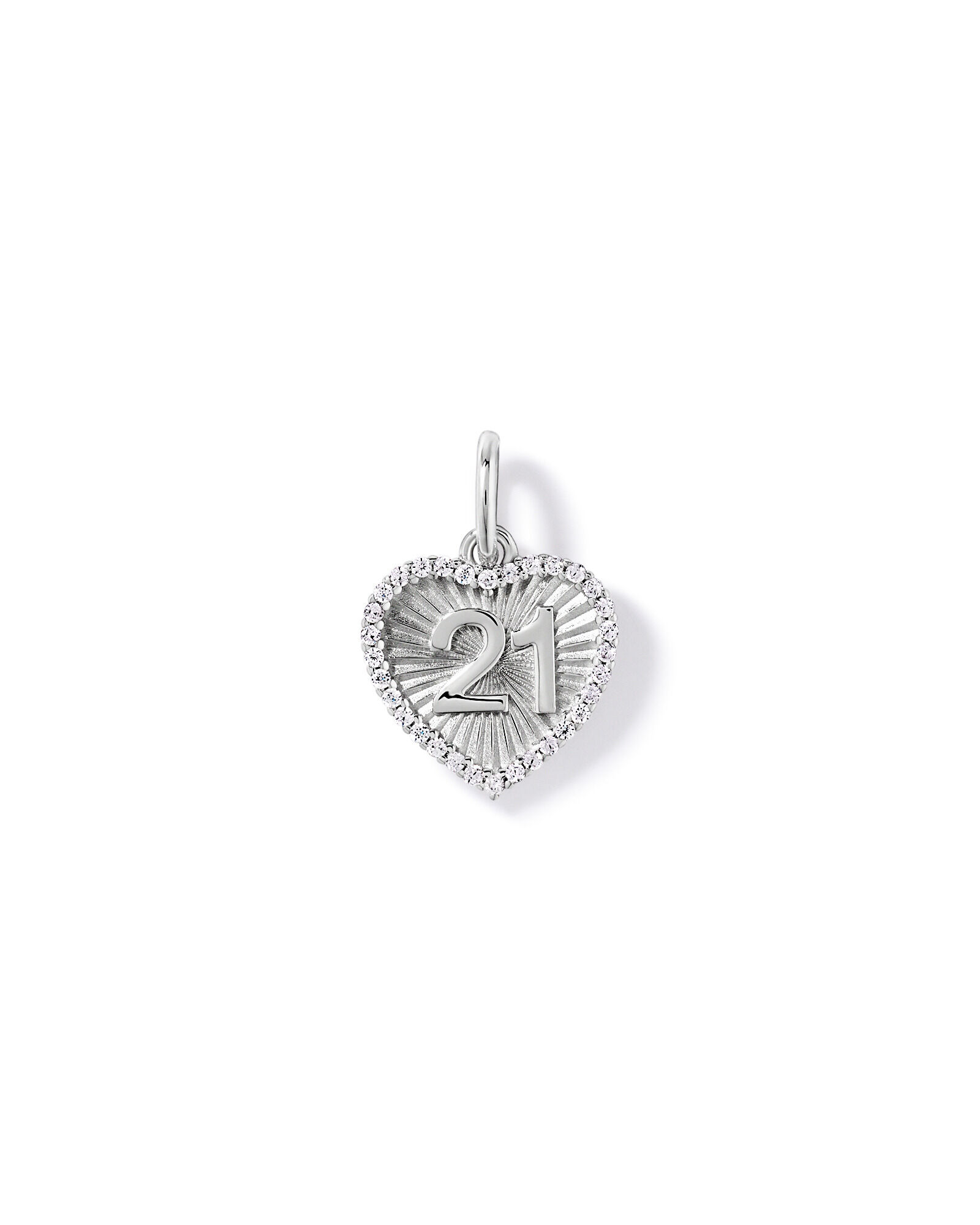 21 Sunray Heart Pendant with Cubic Zirconia in Sterling Silver21 Sunray Heart Pendant with Cubic Zirconia in Sterling Silver