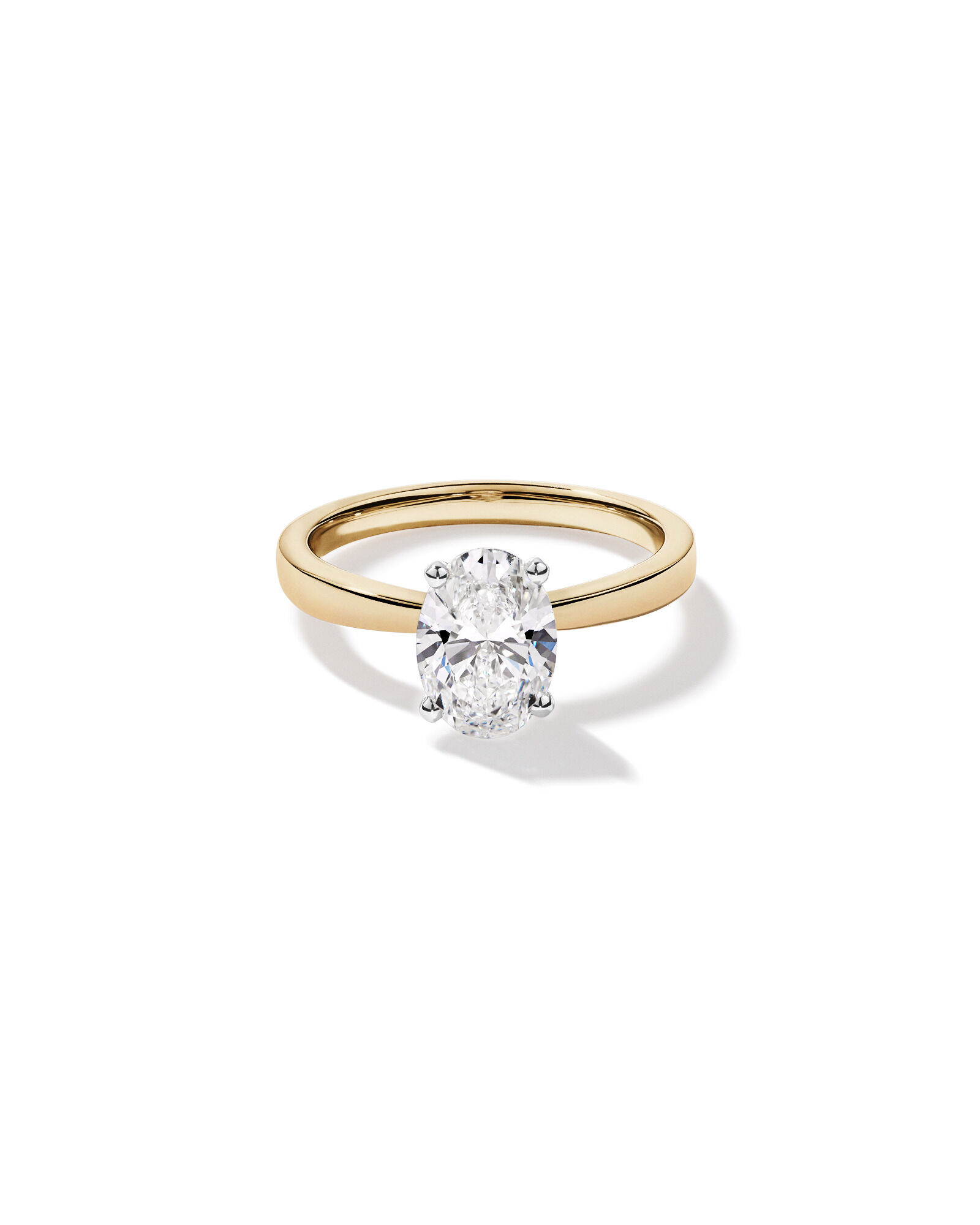 1.50 Carat TW Oval Cut Lab-Grown Diamond Solitaire Engagement Ring in 14kt Yellow and White Gold