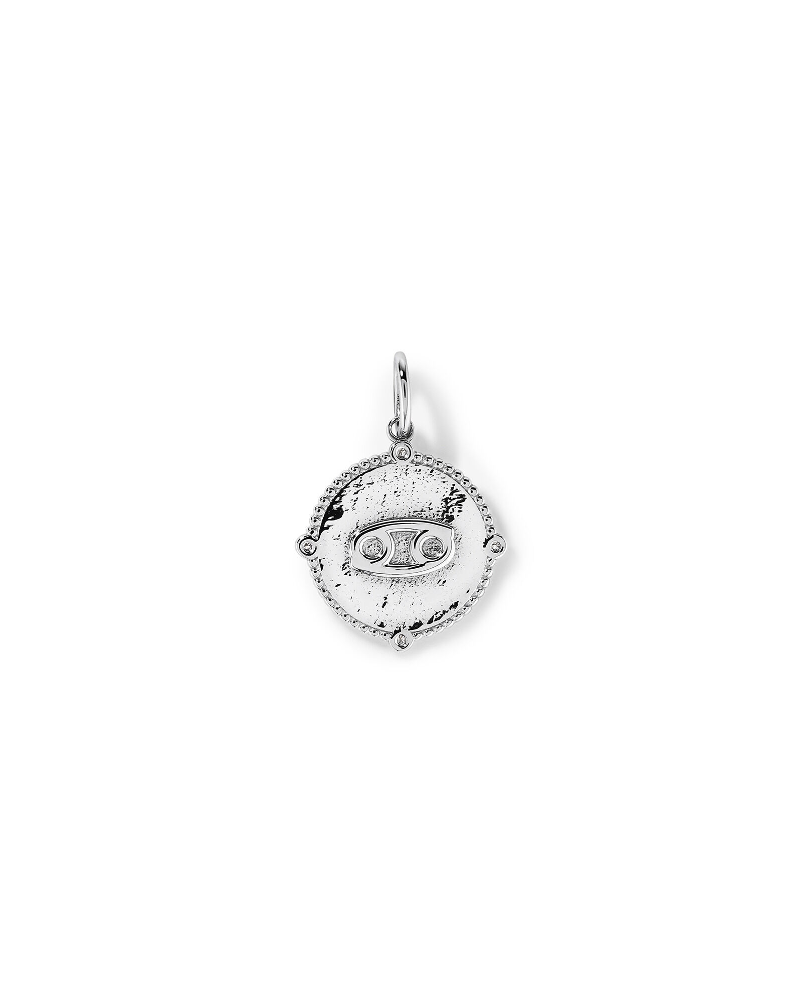 Diamond Accent Cancer Zodiac Pendant in Sterling Silver