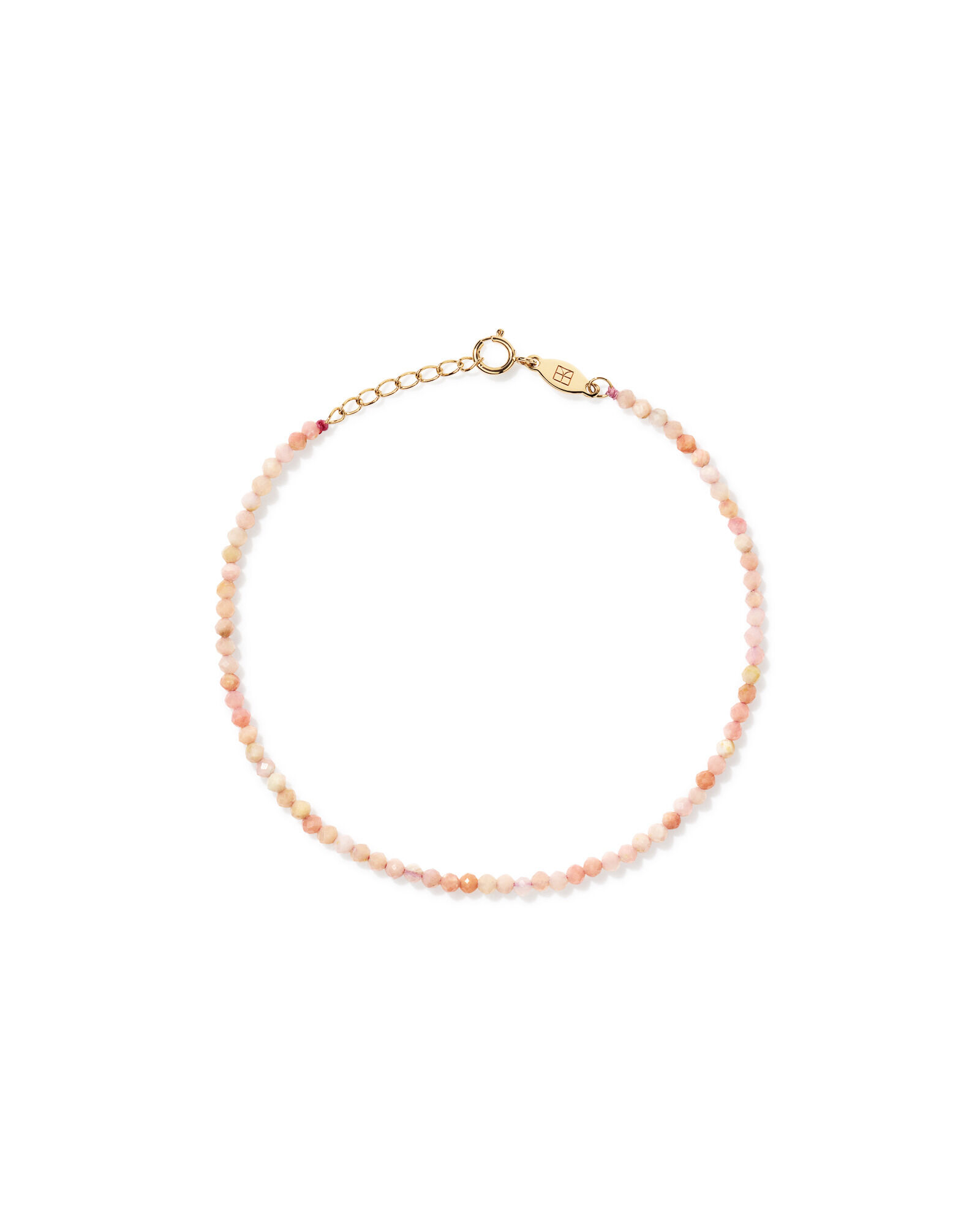 Bracelet en perles d&rsquo;opale rose en or jaune 10 kt
