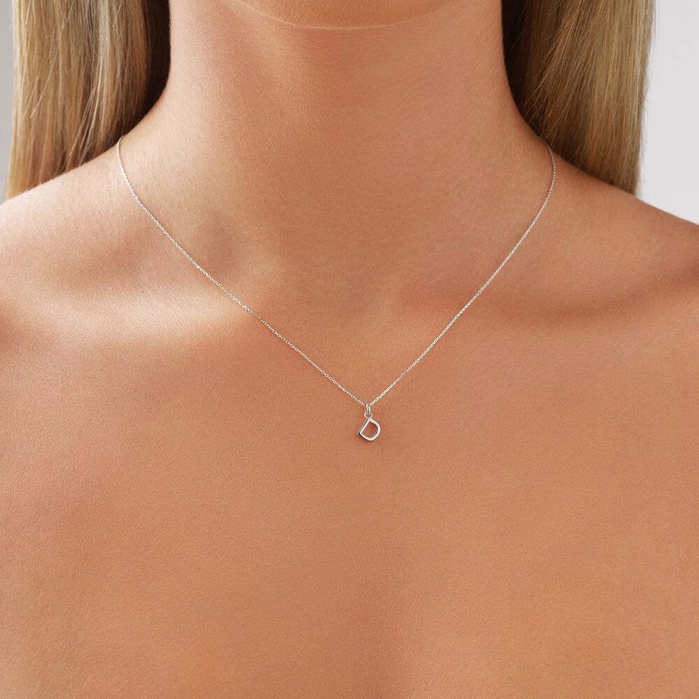 "D" Initial Pendant in Sterling Silver